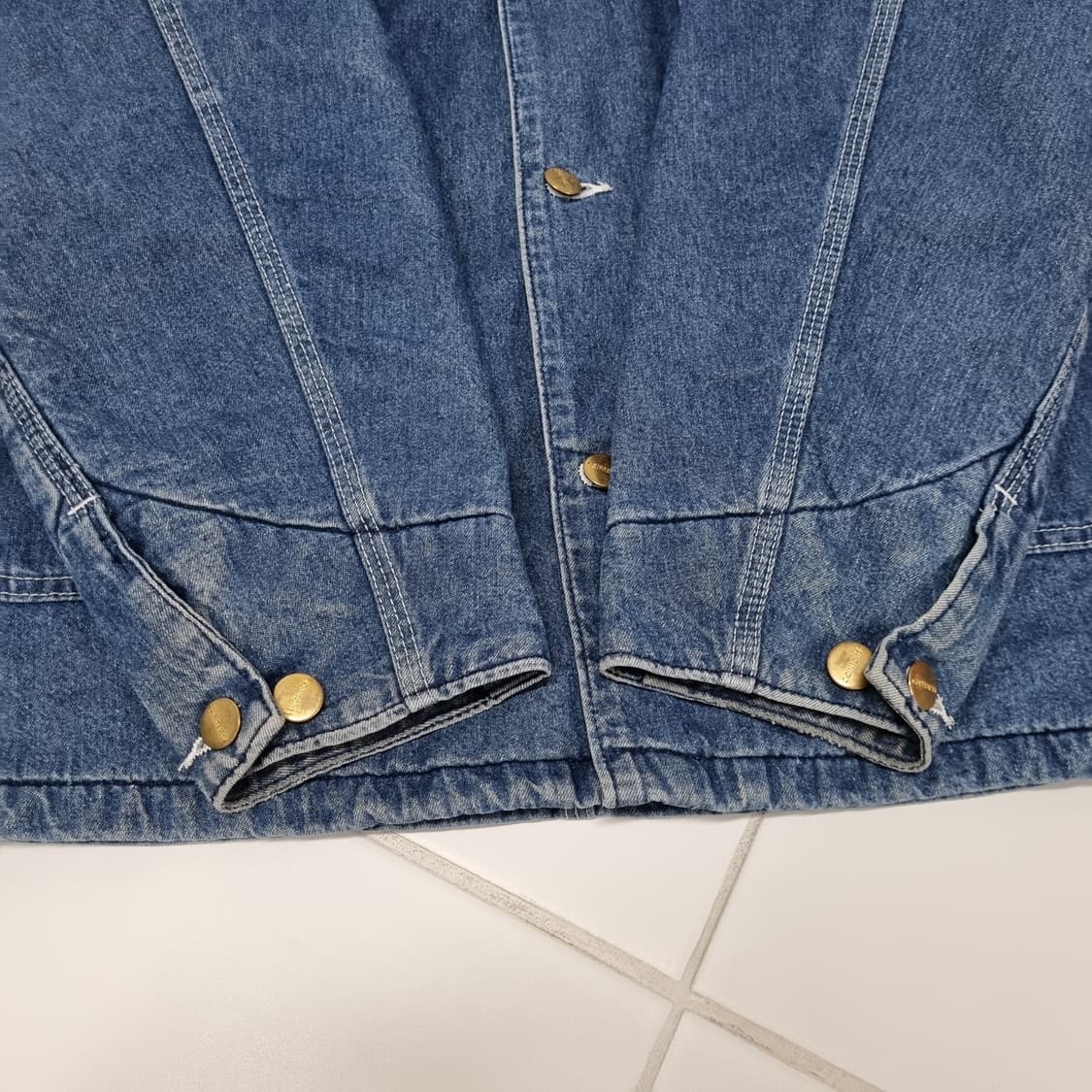 90s 빈티지 칼하트 데님 초어자켓 - 40 상품이미지8