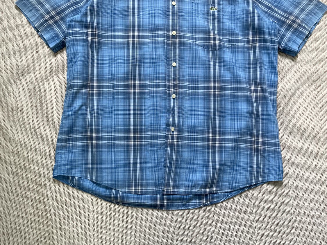 라코스테 스카이블루 체크 반팔셔츠  J04112 상품이미지2