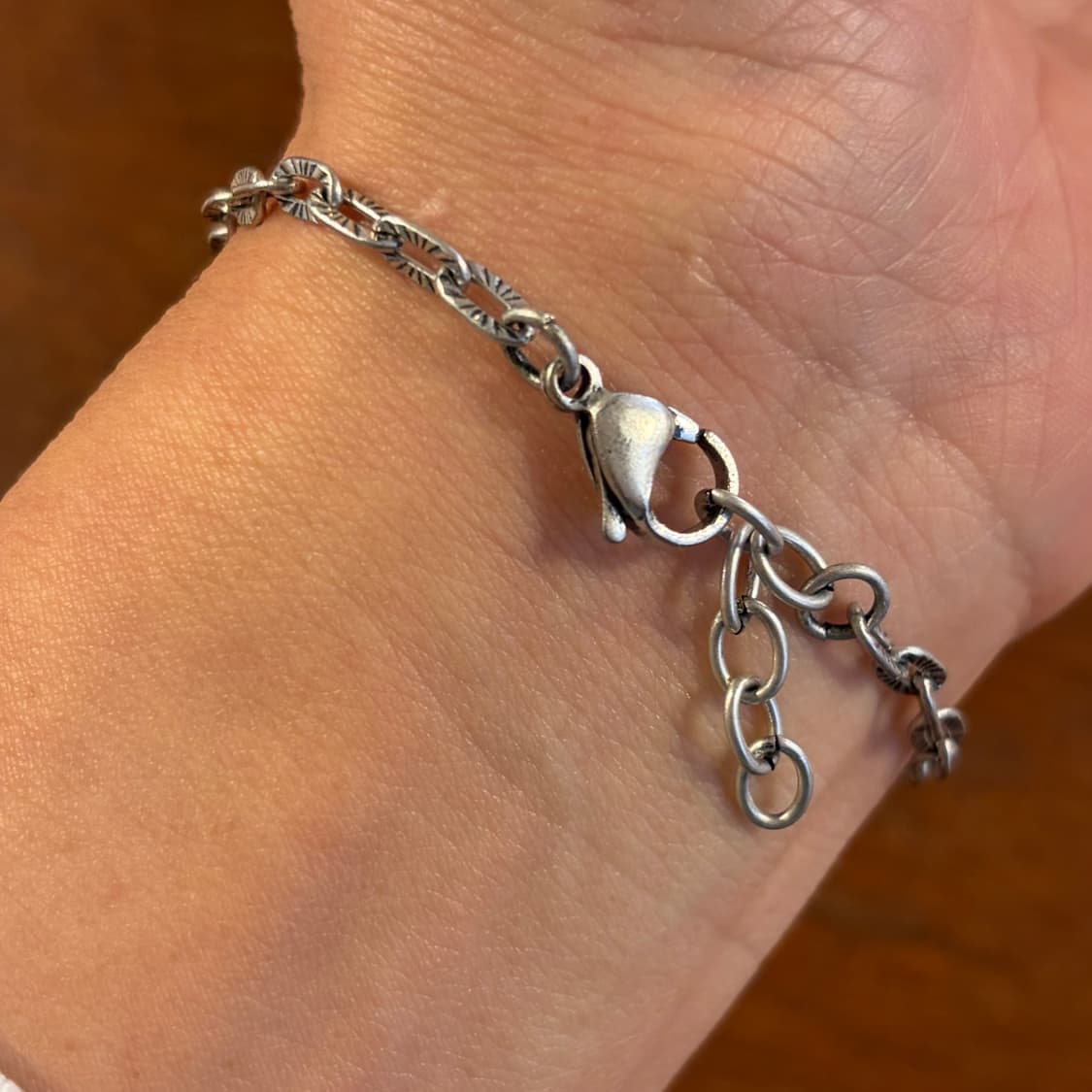 새상품 신주 실버코팅 각인 체인 팔찌 상품이미지3