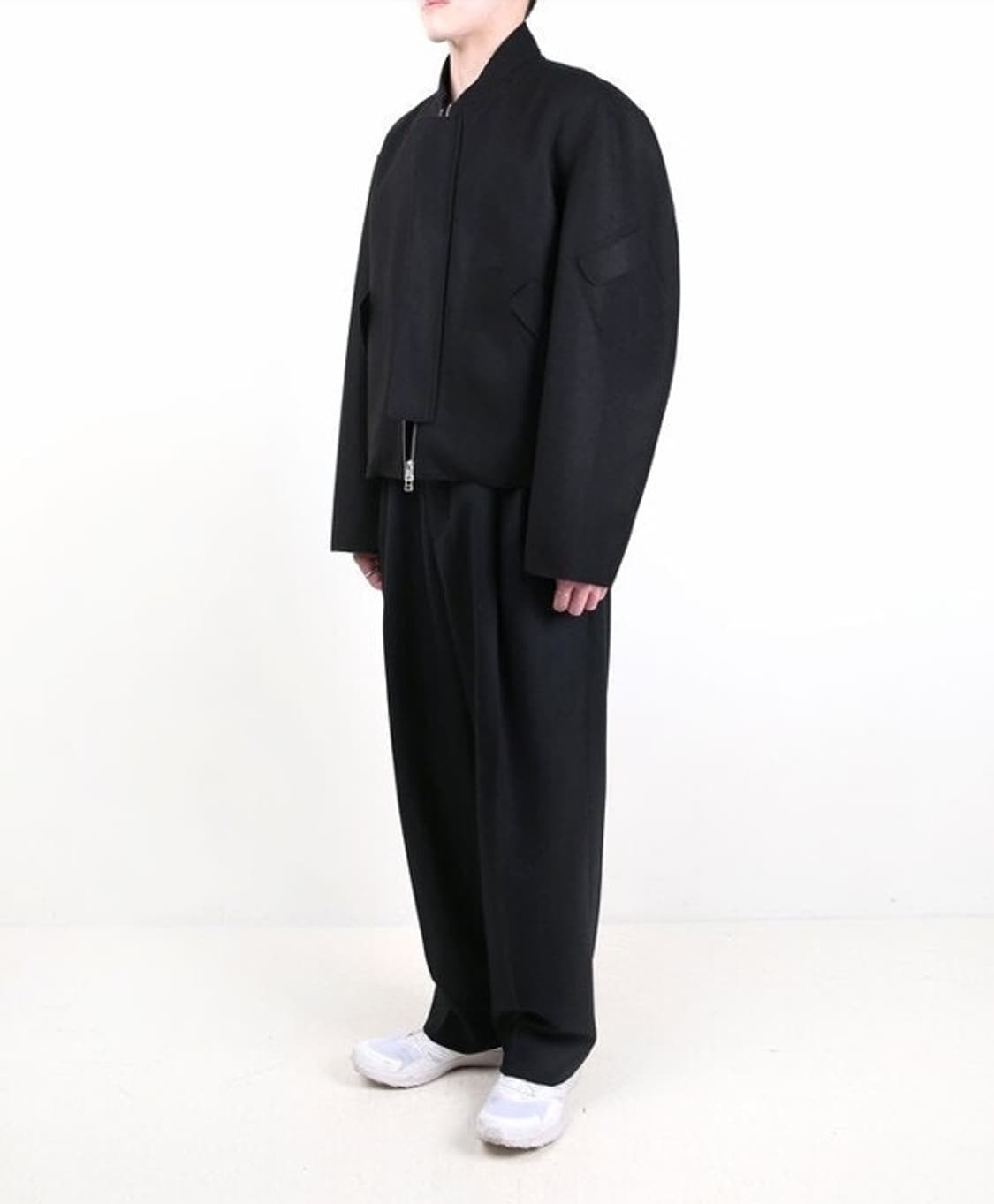 이얼즈어고 컷아웃 멜톤울 블루종 L 상품이미지3