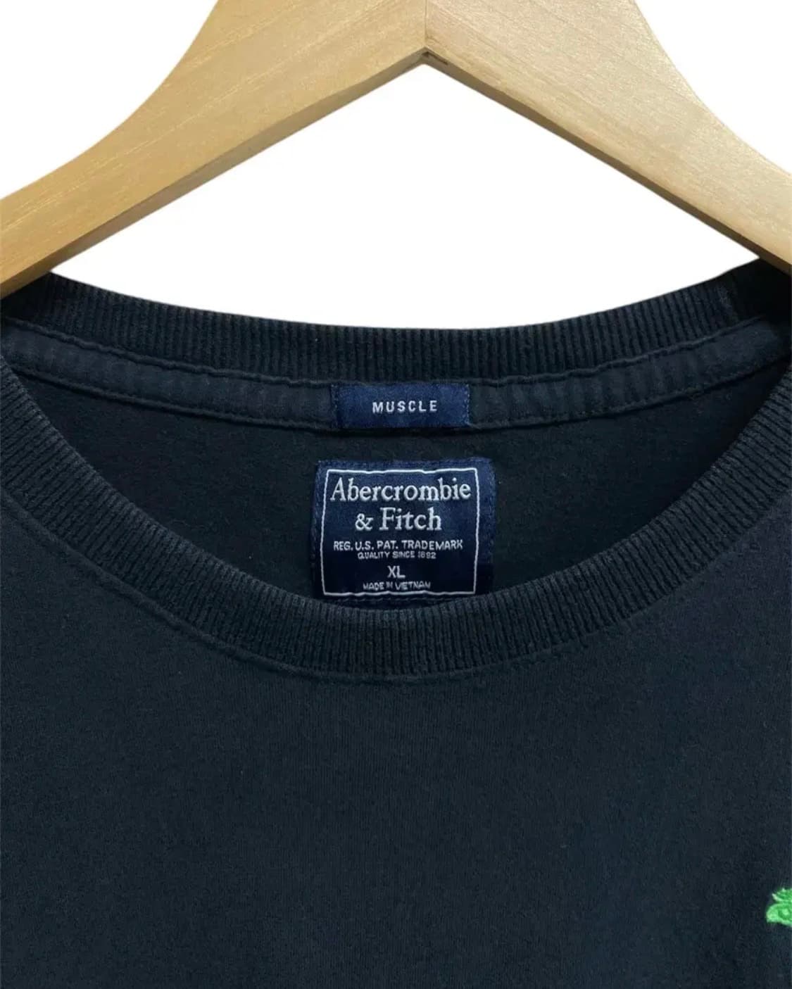  아베크롬비 A&F 녹색 무스 로고 반팔티 L 상품이미지5