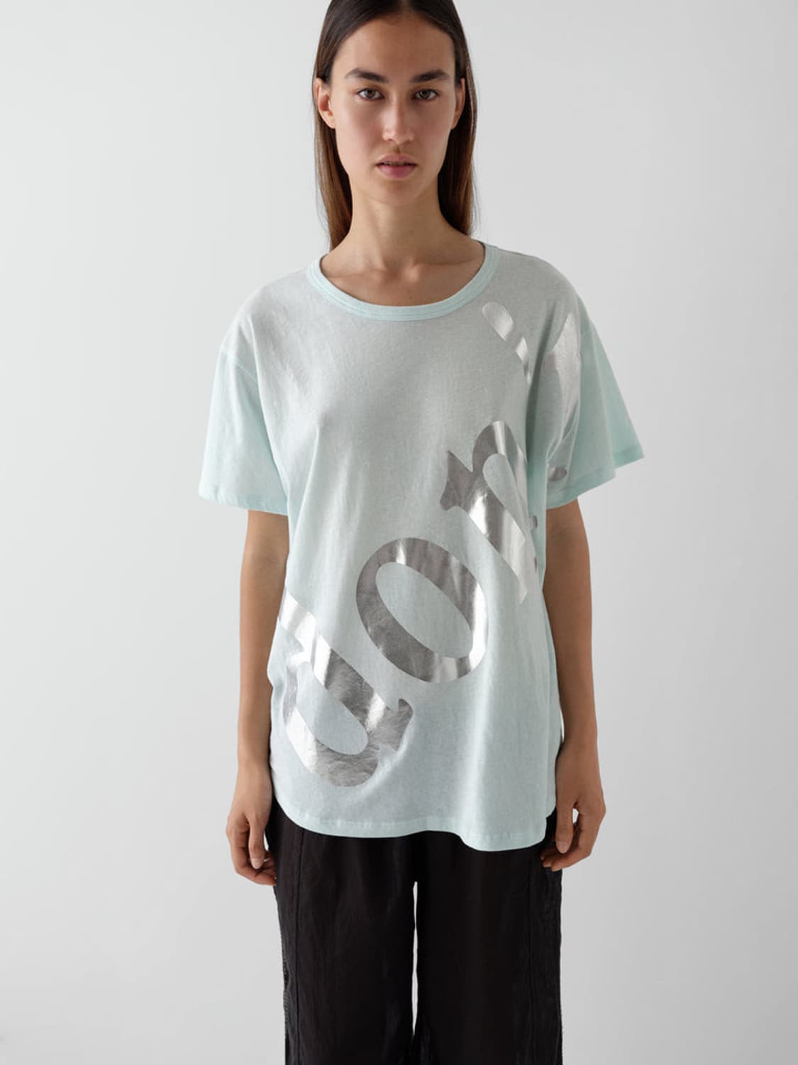 [XS,S]기마구아스 Don't 레터링 탑/블루 상품이미지5