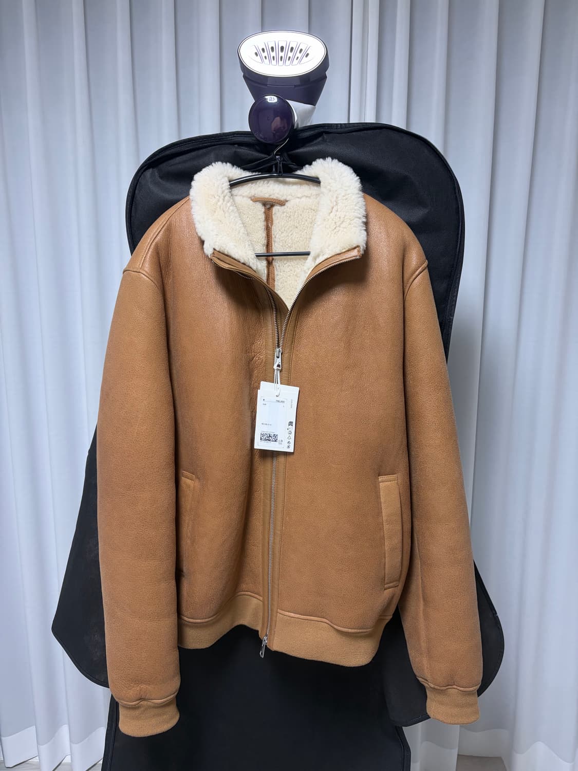 COS 무스탕 시어링 보머 자켓 L(105-110) 실측 참조 상품이미지7