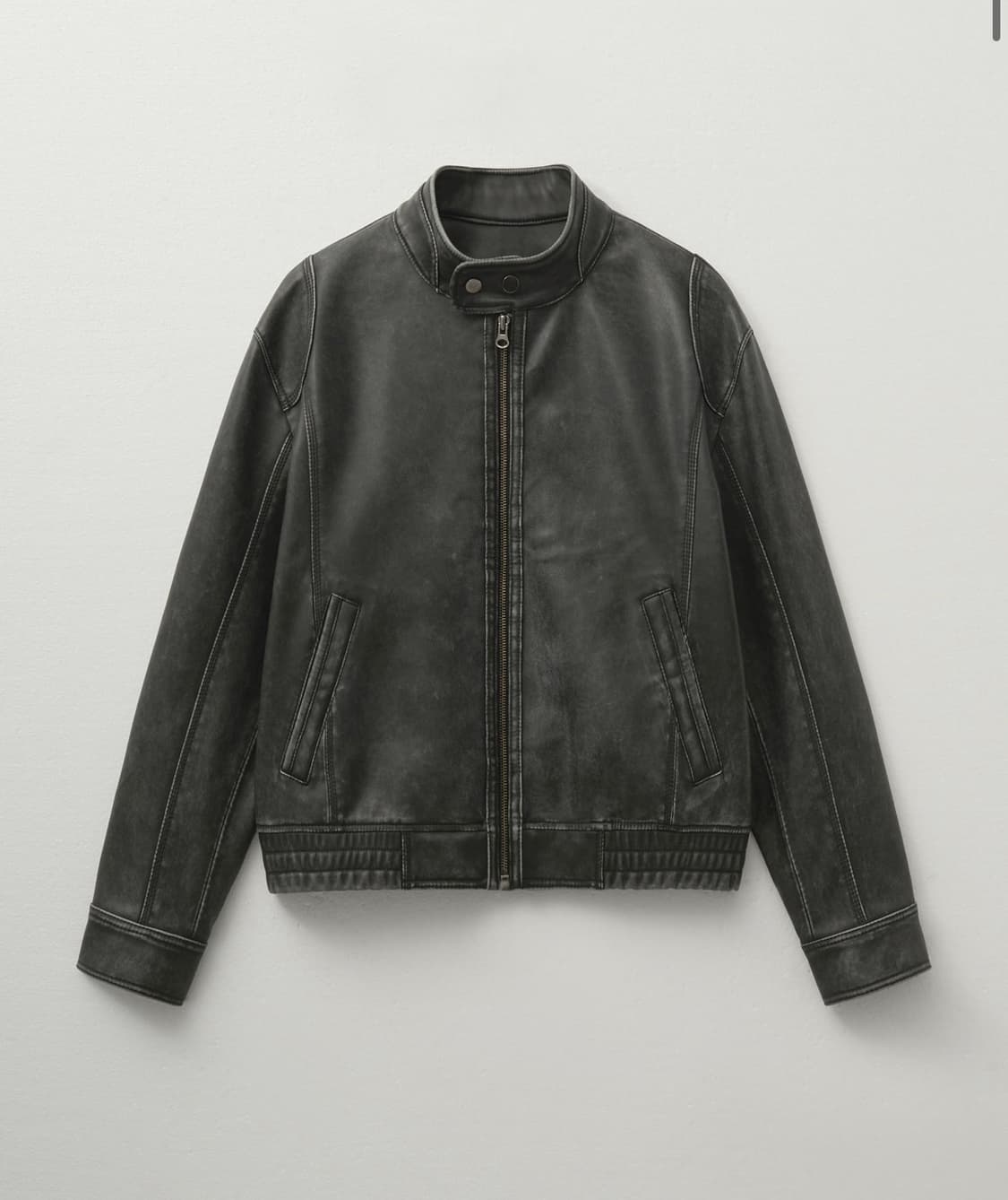 워시드 레더 블루종 점퍼 [빈티지 그레이] 상품이미지1