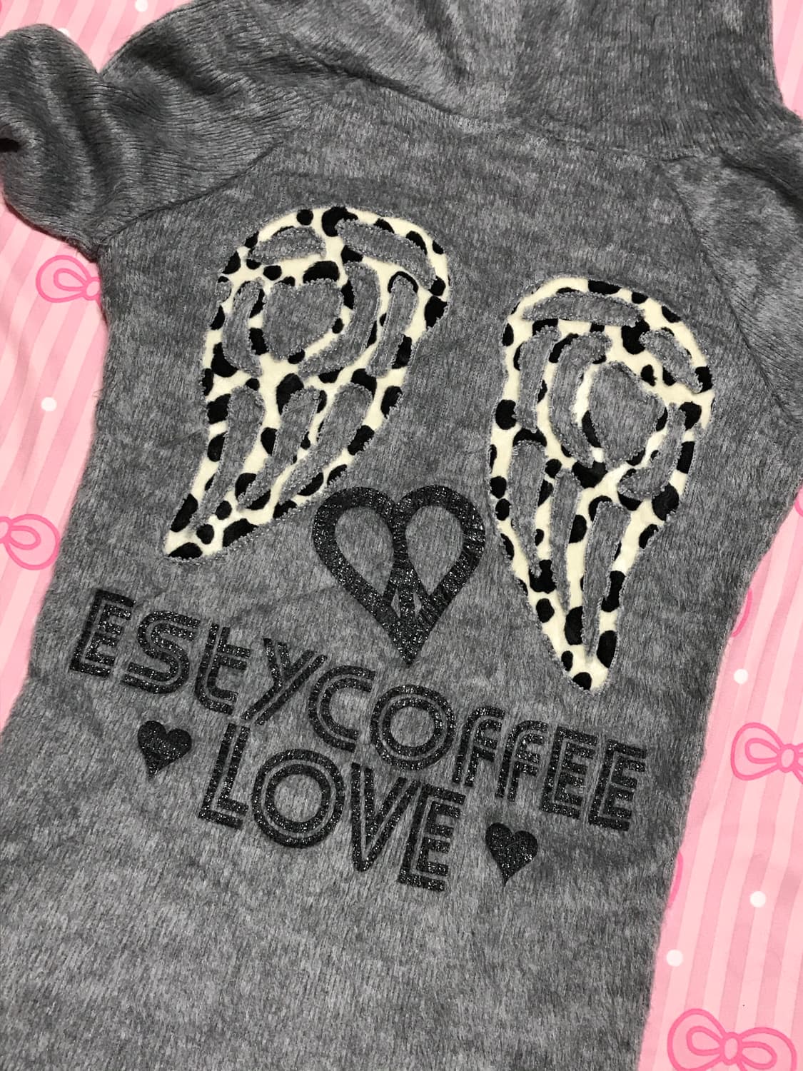 갸루 y2k 후드니트 close-up  상품이미지4