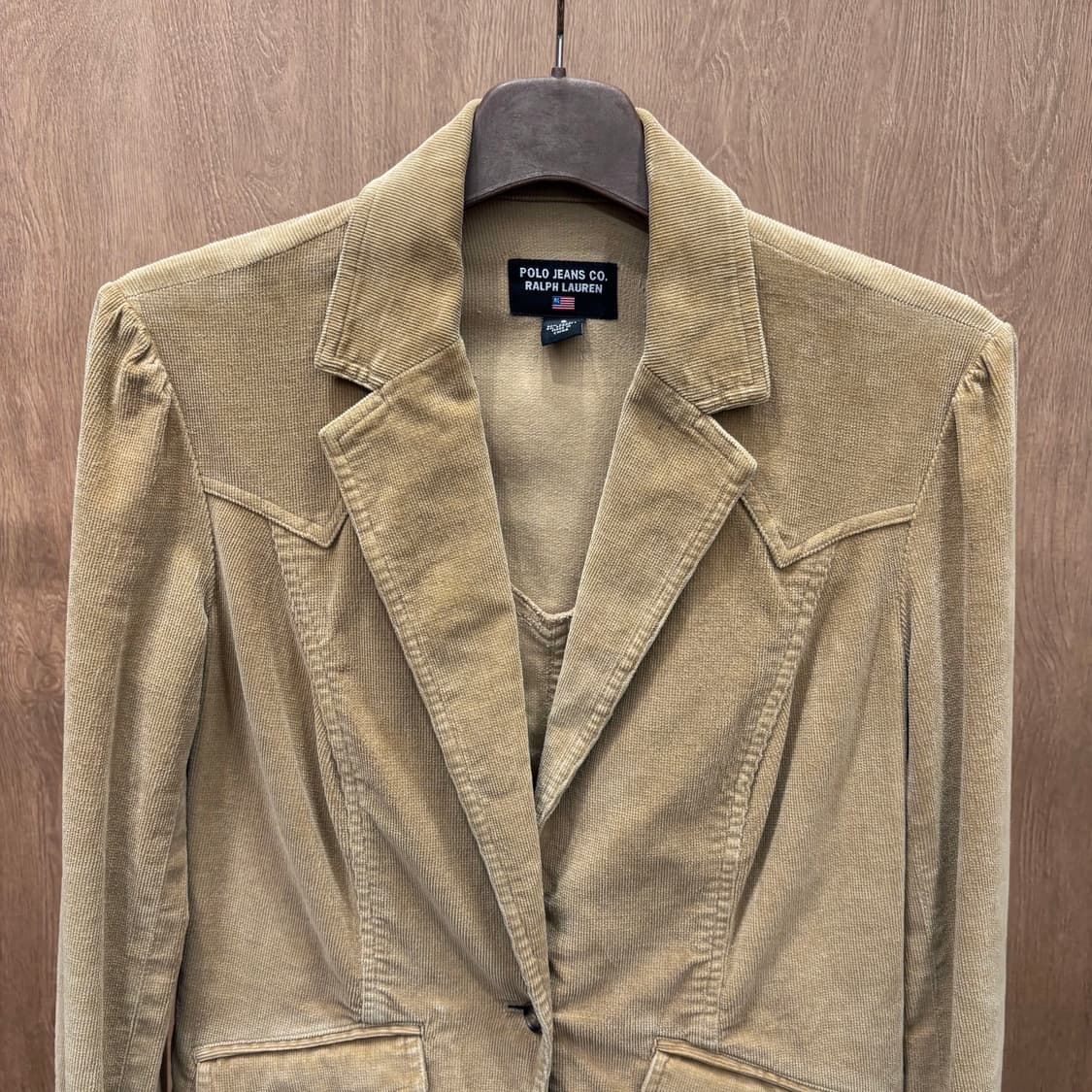 폴로 진스 코듀로이 테일러드 자켓 웨스턴 요크 절개 디테일 슬림핏 베이지 상품이미지4