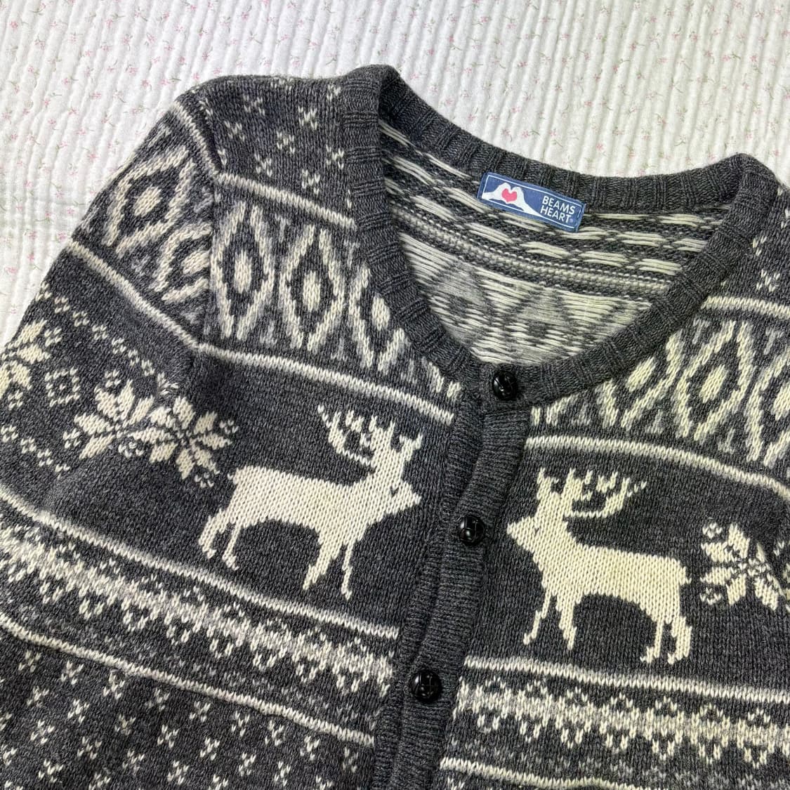 BEAMS HEART 빔즈하트/ 노르딕니트가디건 울가디건 페어아일가디건 상품이미지8