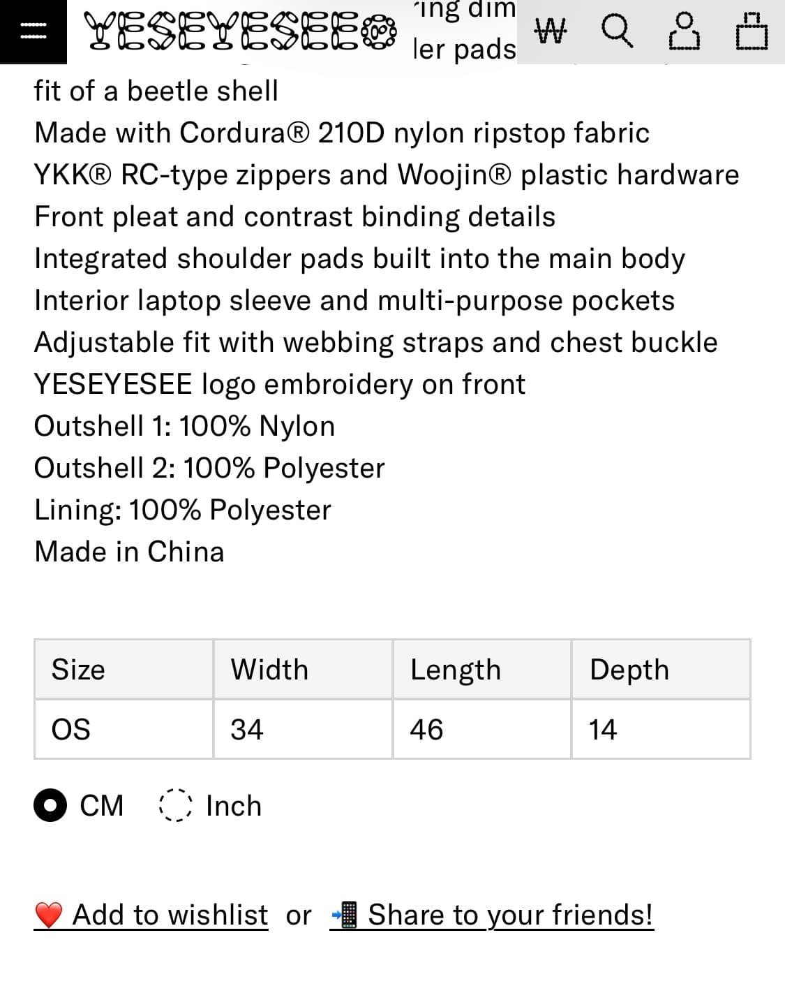 Y.E.S Beetle Backback Navy 상품이미지10