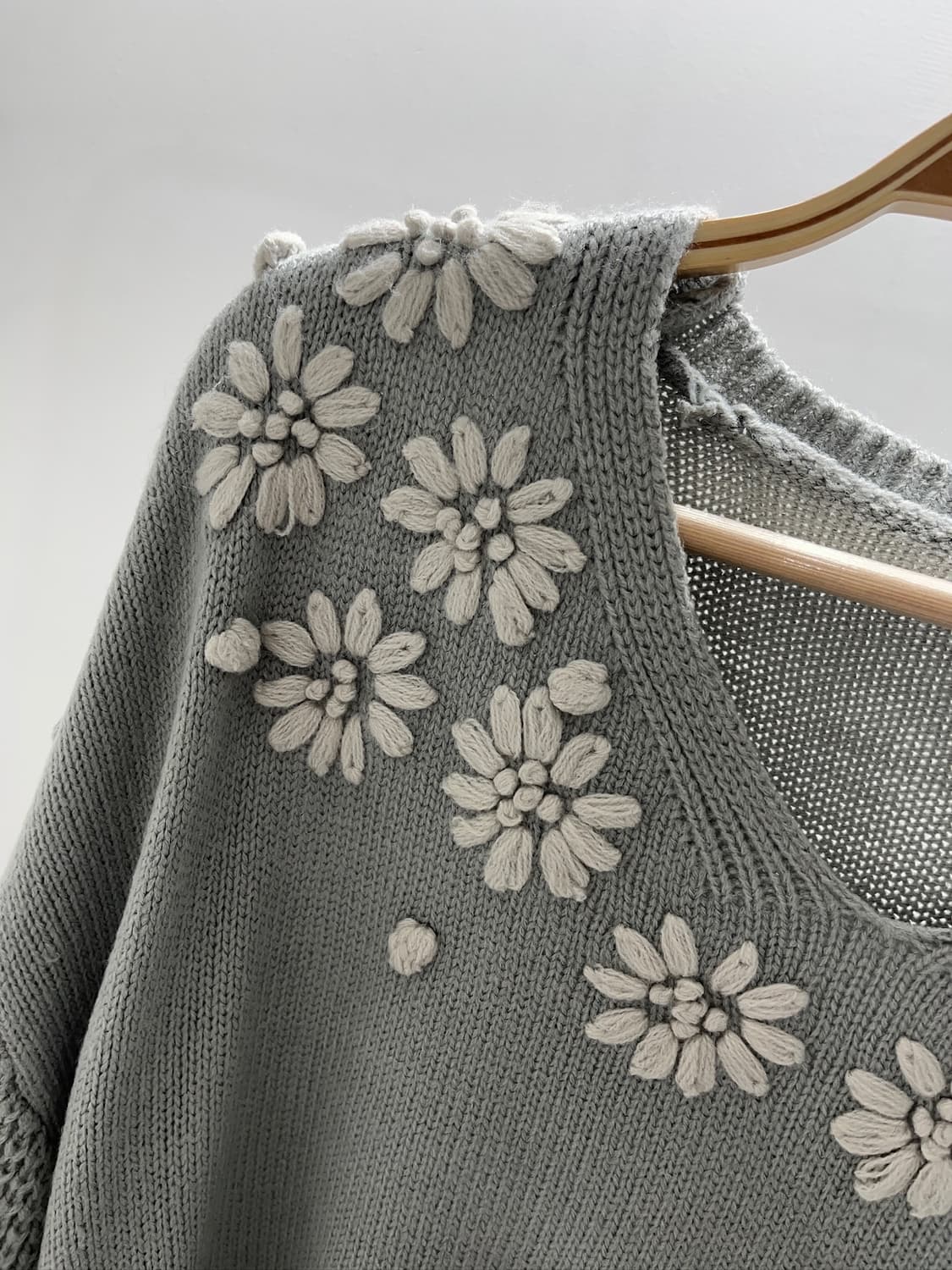 Sky Blue Flower Heart Knit 상품이미지3