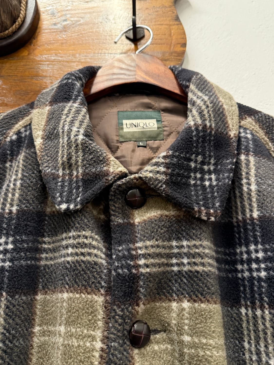L) Old UNIQLO Plaid Quilted Lined Jacket 상품이미지4