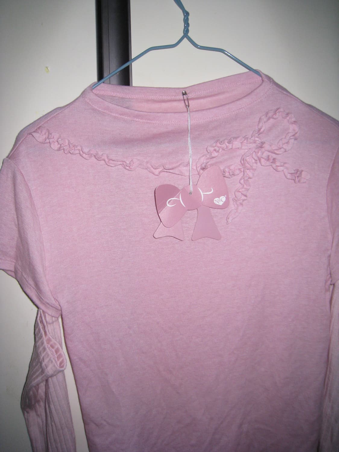 (단종 제품) 노피셜노피스 갸루 mood 프릴 리본 슬릿 소매 탑 핑크 상품이미지4