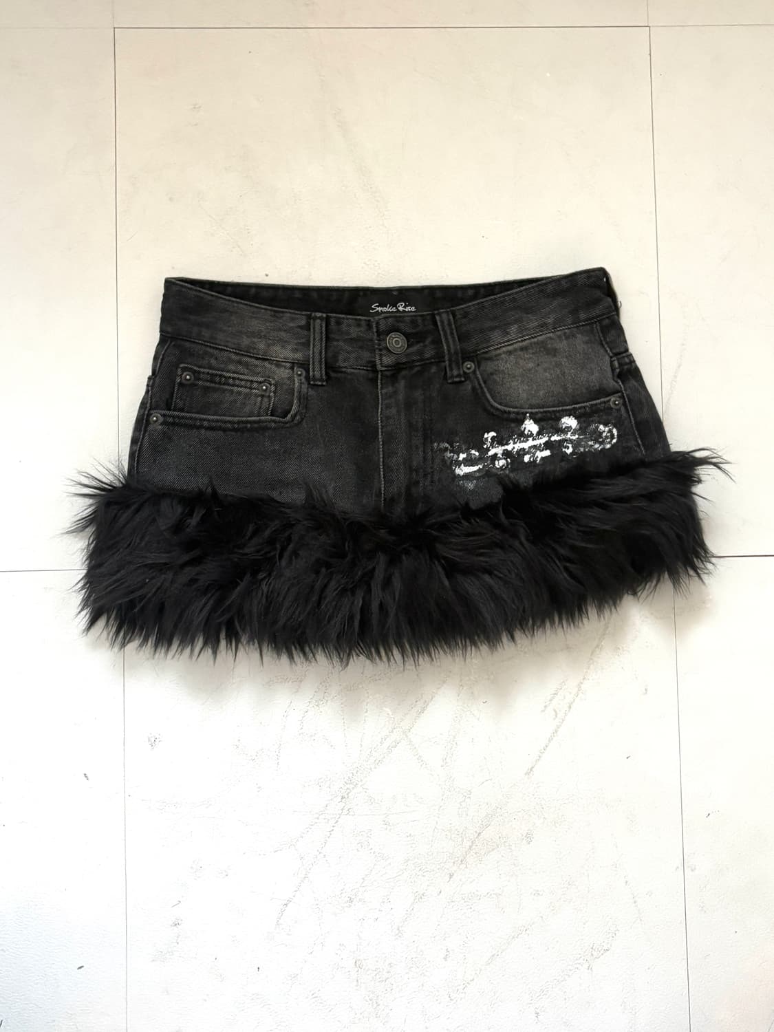 • black fur mini skirt 상품이미지1