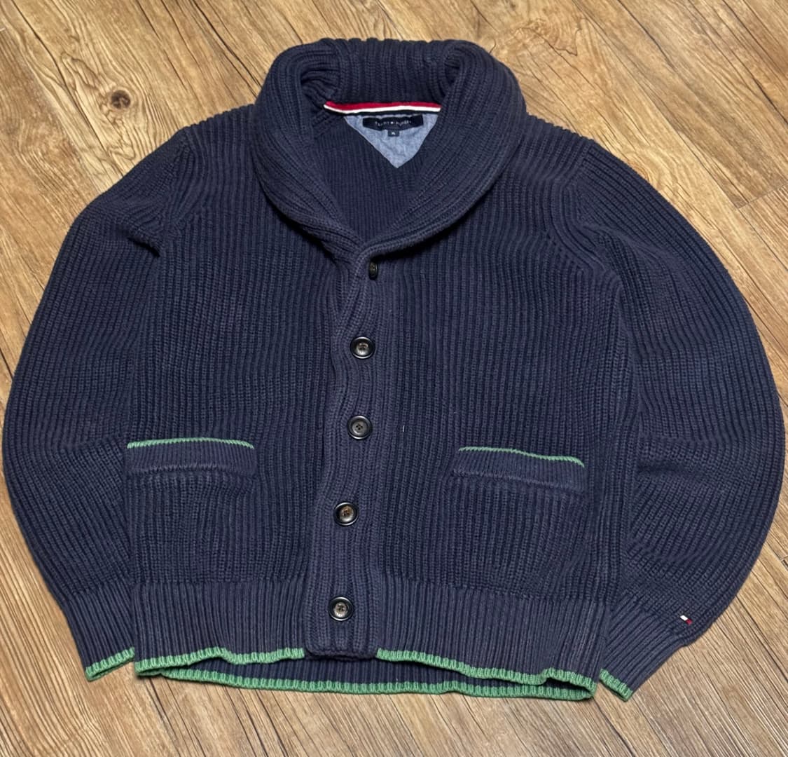 [XL] 타미힐피거 네이비 숄카라 헤비 가디건 상품이미지2
