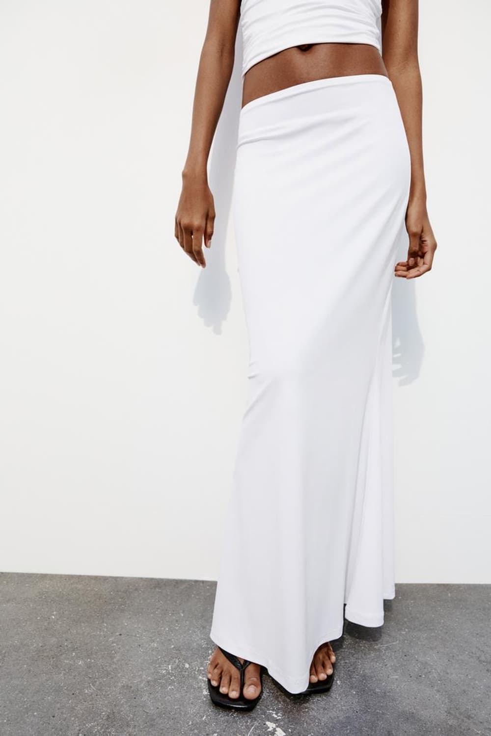 자라 화이트 롱 스커트 상품이미지3