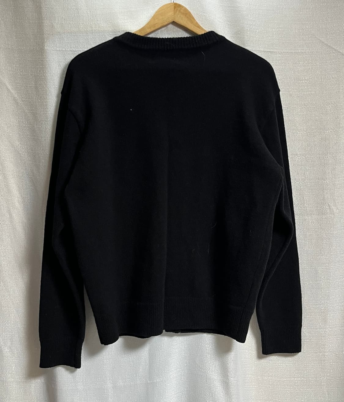 비욘드 클로젯 자수 유넥 오버핏 울 가디건 S 상품이미지5