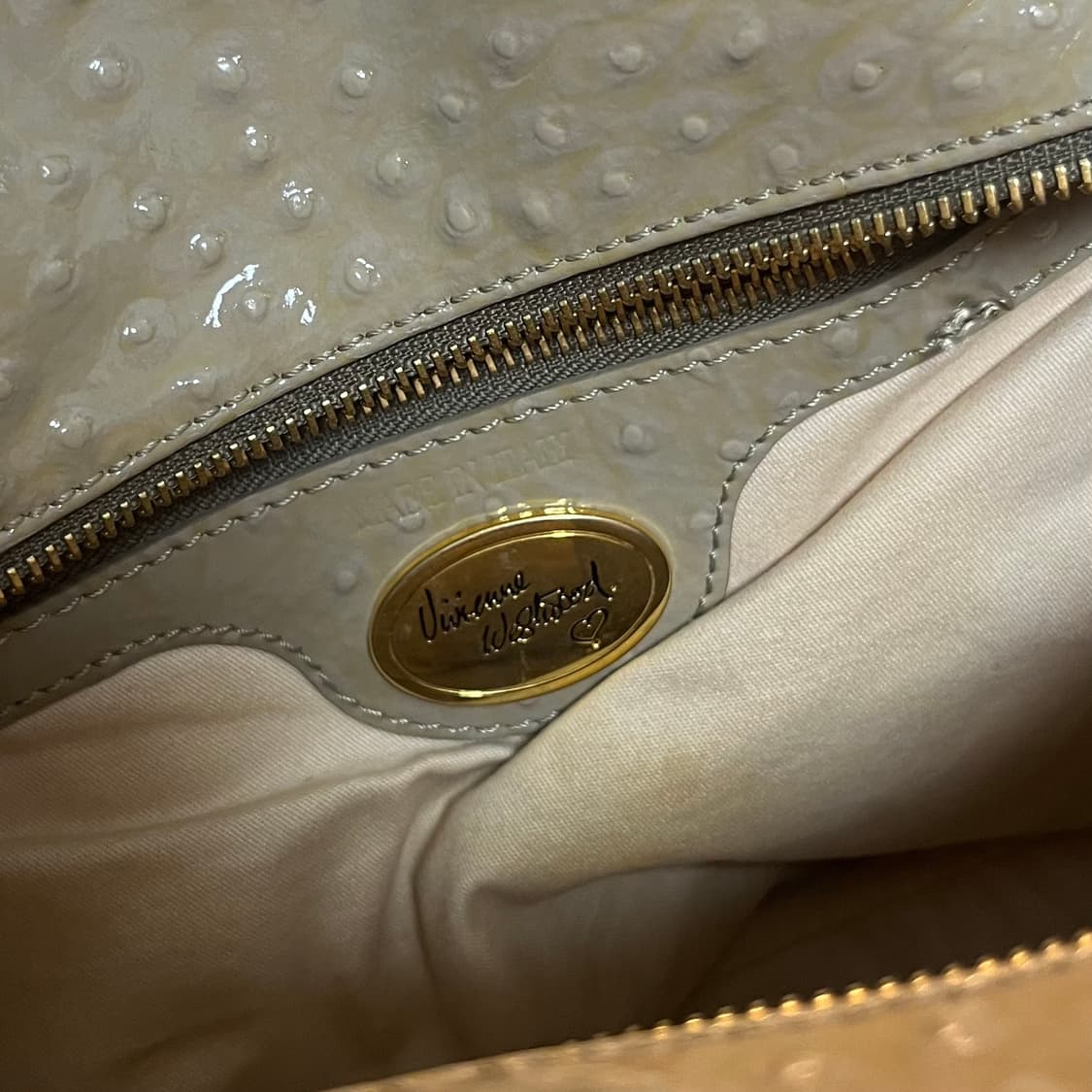 비비안웨스트우드 빈티지 빅 숄더백 아이보리 상품이미지7