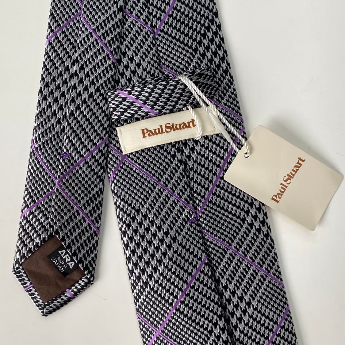 택달린 미사용품 폴스튜어트 (Paul Stuart) 정품 명품 체크넥타이 상품이미지6