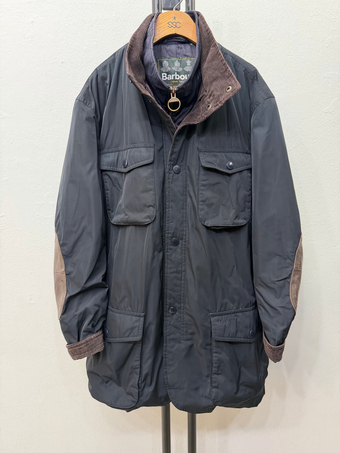 정품) 바버 남성 엘보가죽 코듀로이 이중자켓 XXL 상품이미지1