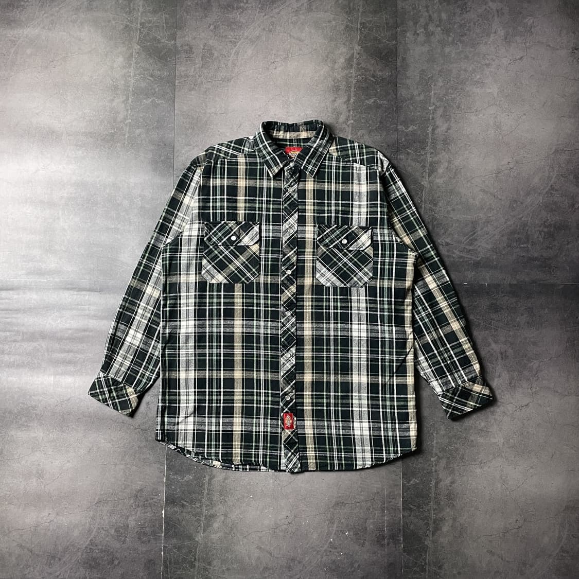 DICKIES 디키즈 빈티지 그린 체크 코튼 셔츠 A00807 상품이미지1