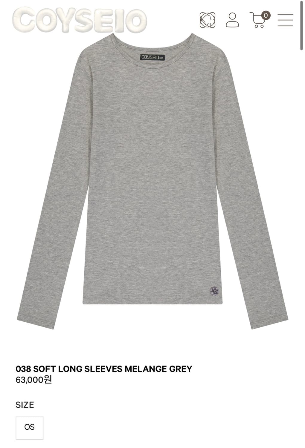 코이세이오 038 소프트 롱슬리브 멜란지 그레이 상품이미지1