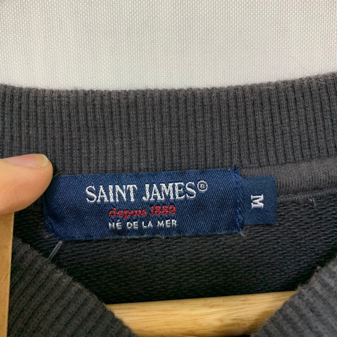 세인트제임스 패치 베이직 코튼 맨투맨 차콜 M 상품이미지7