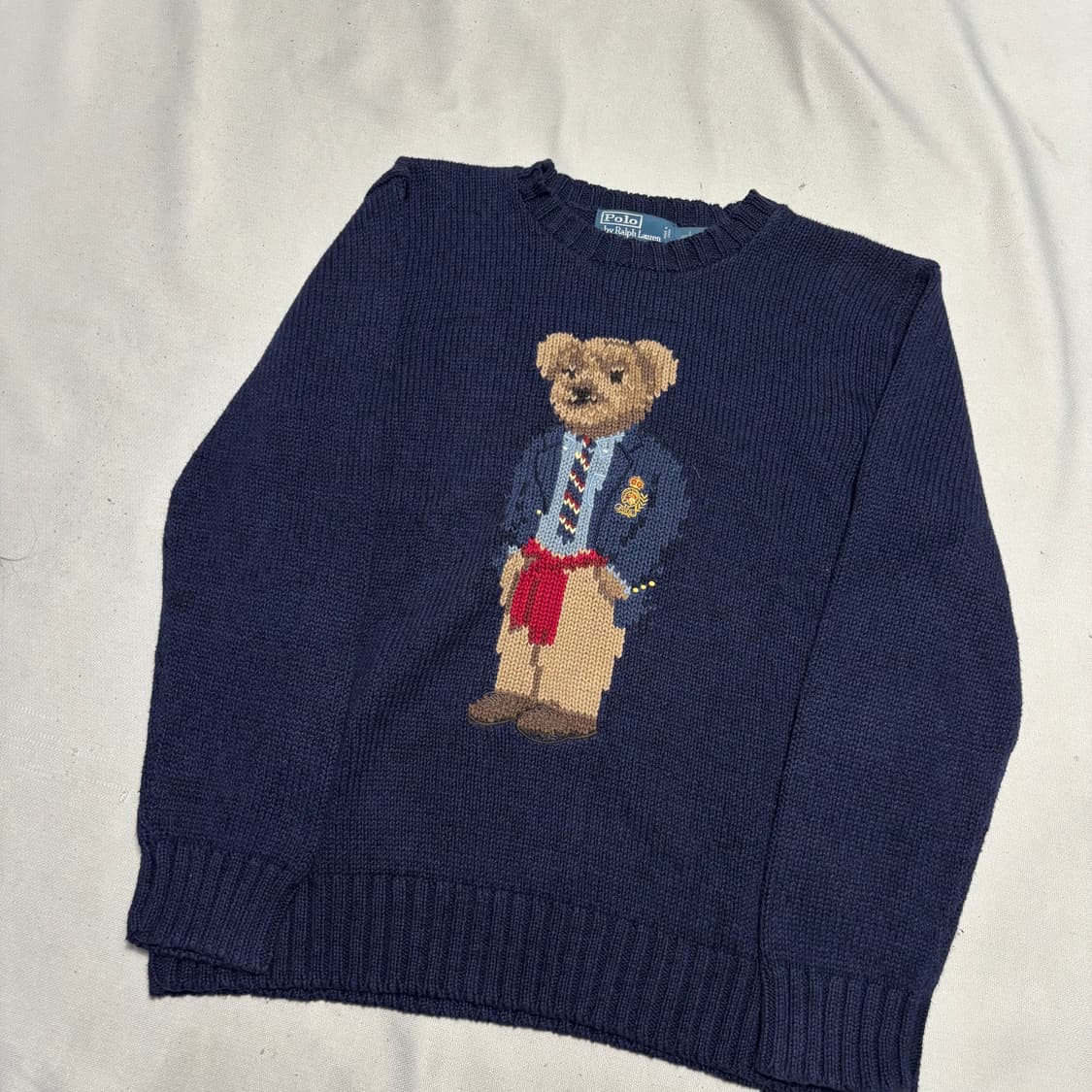 L 폴로랄프로렌 폴로 베어 네이비 코튼 린넨 니트 상품이미지1