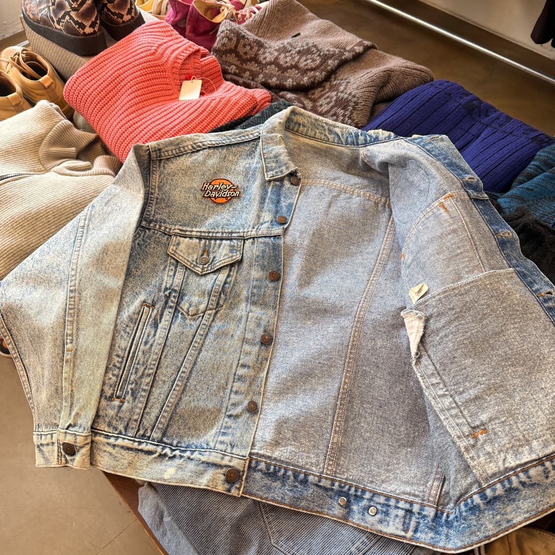 90년대 리바이스 USA 할리데이비슨 AMA 패치업 데님 자켓 청자켓 상품이미지8