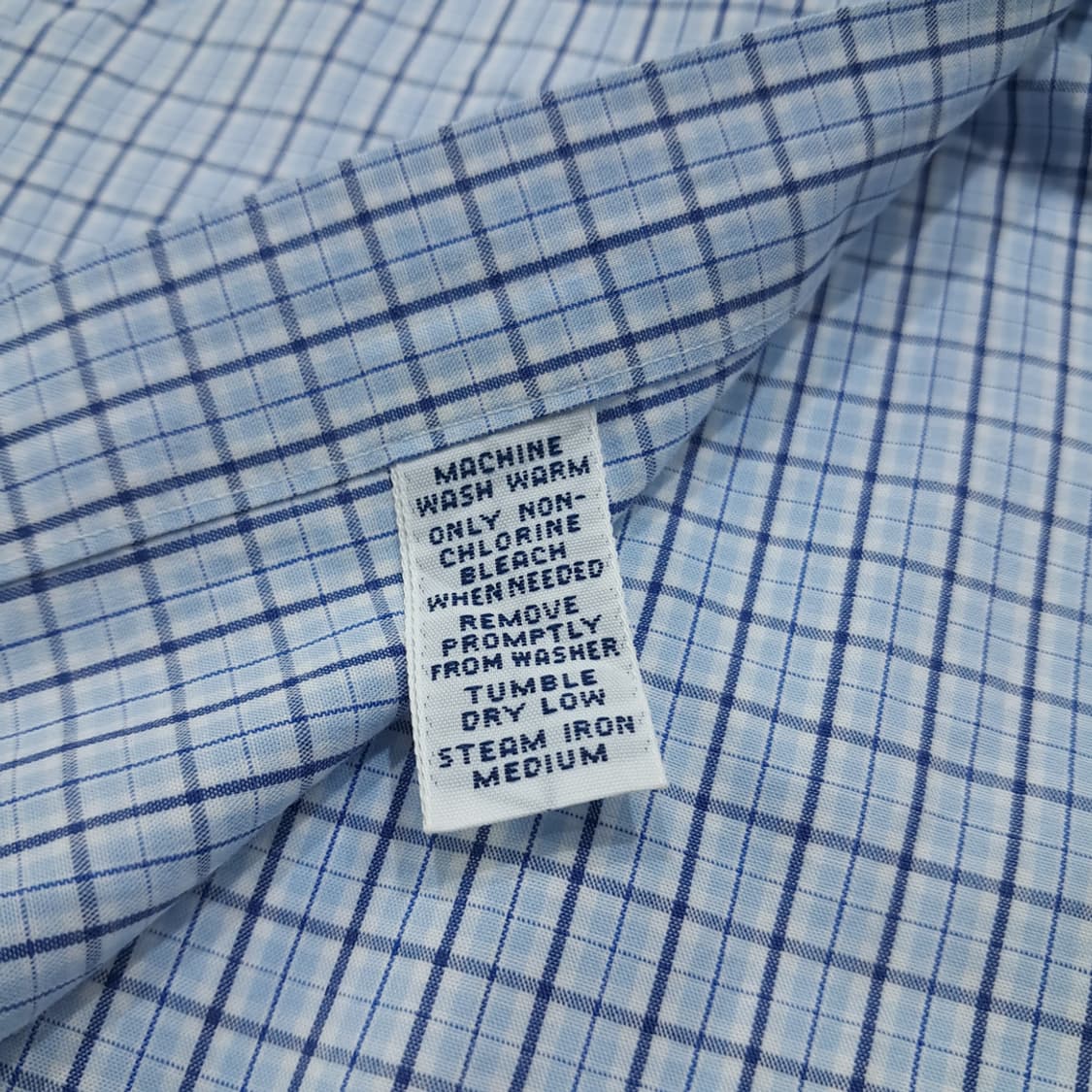 CL434 XL 폴로 90s 말레이시아판 코튼 체크 블루 셔츠 남방 상품이미지5