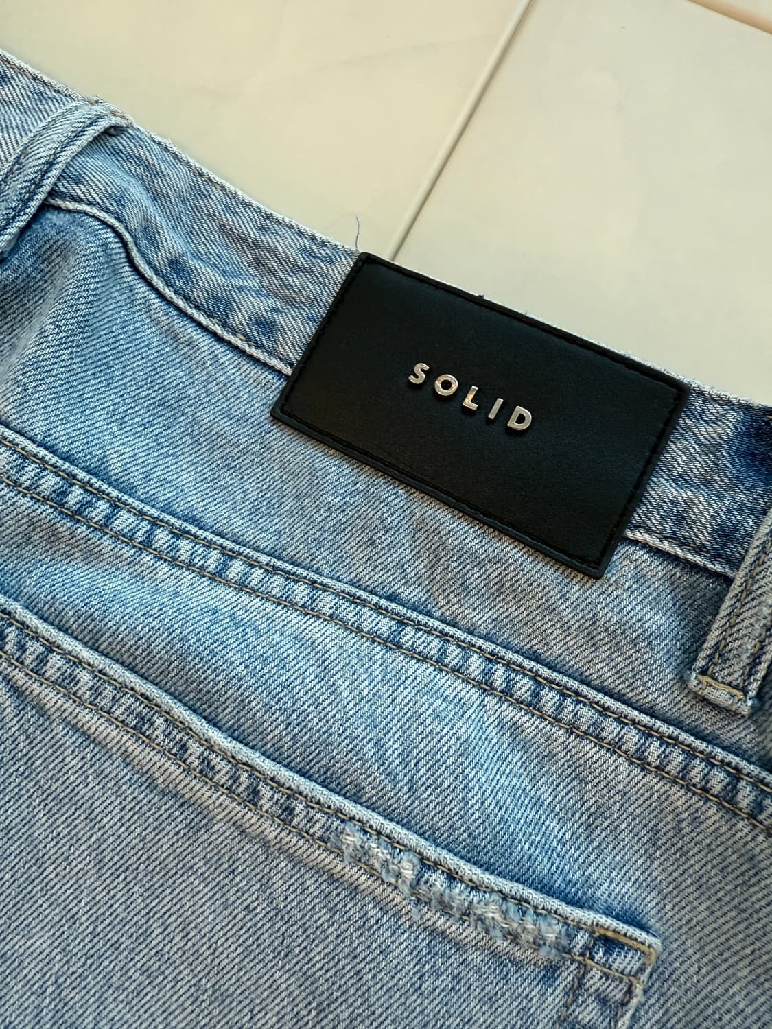 솔리드옴므 워싱 연청 데님 팬츠 50(33-34) 상품이미지8