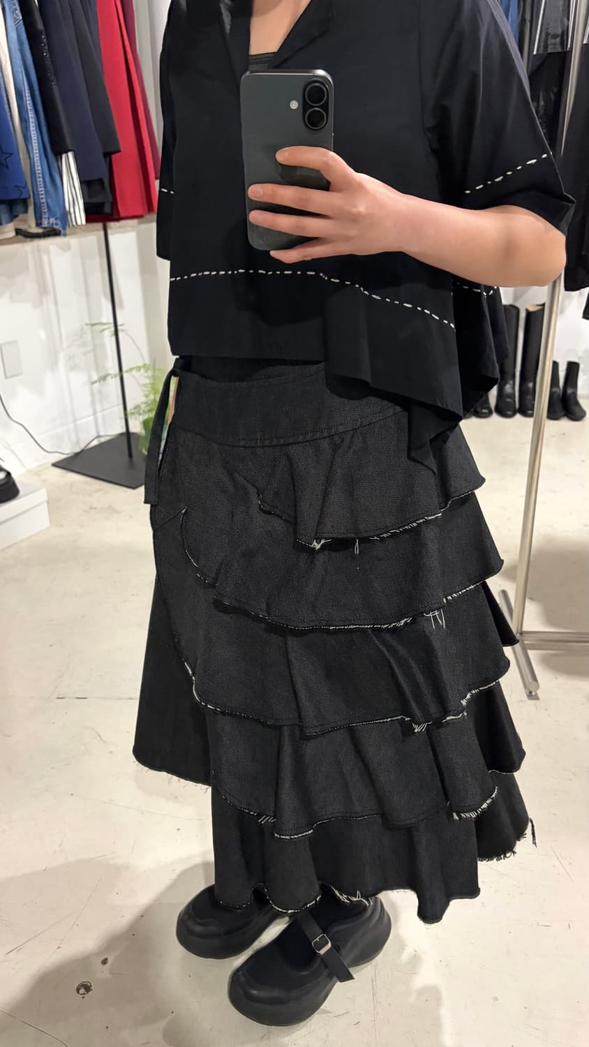 Stitch Asymmetry Half Blouse 상품이미지10