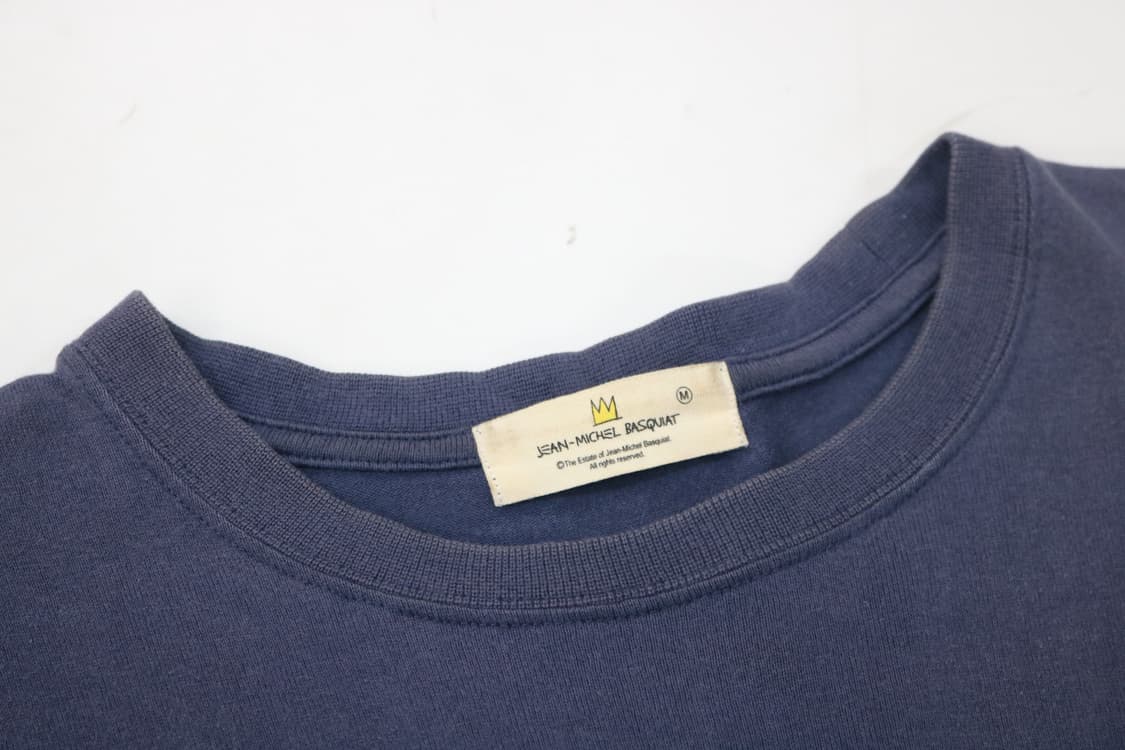 장 미쉘 바스키아 빈티지 크라운 아트웍 네이비 반팔 티셔츠 상품이미지4