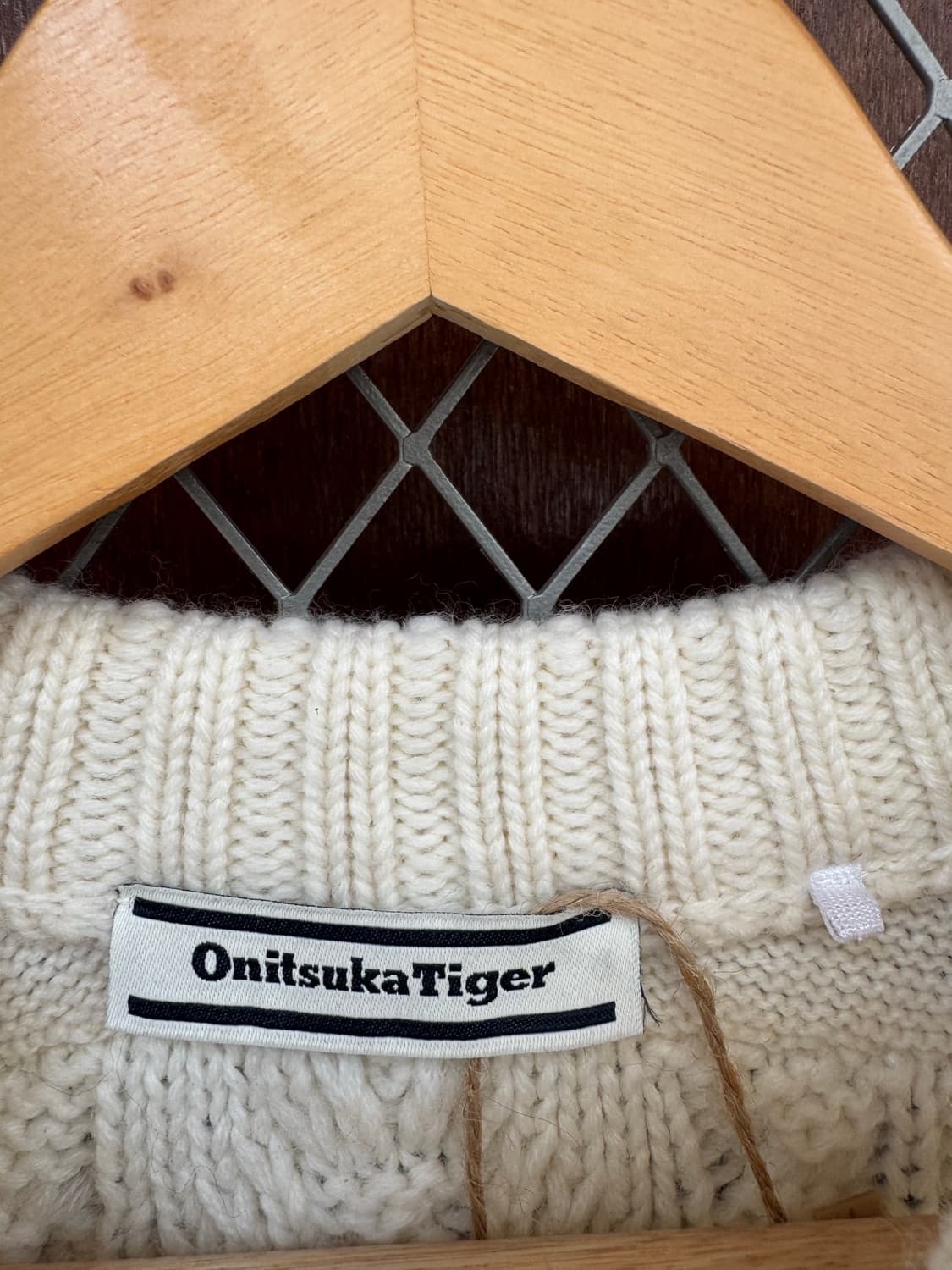 오니츠카타이거 오버핏 케이블 아이버리 니트 베스트 조끼 F 상품이미지2