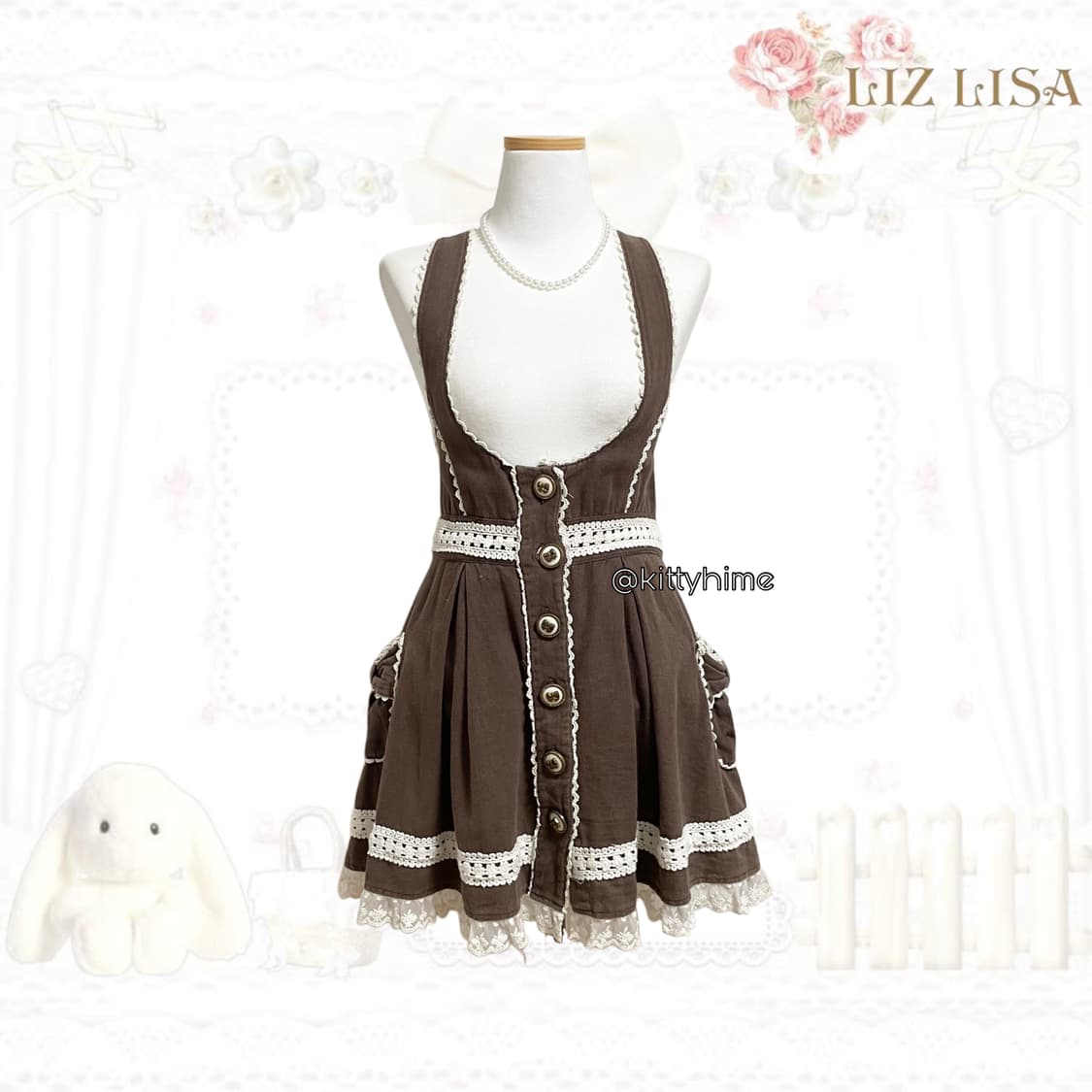 Liz lisa 고전 리즈리사 라떼맛 리본원피스 라떼갸루 히메갸루히메카지 상품이미지1