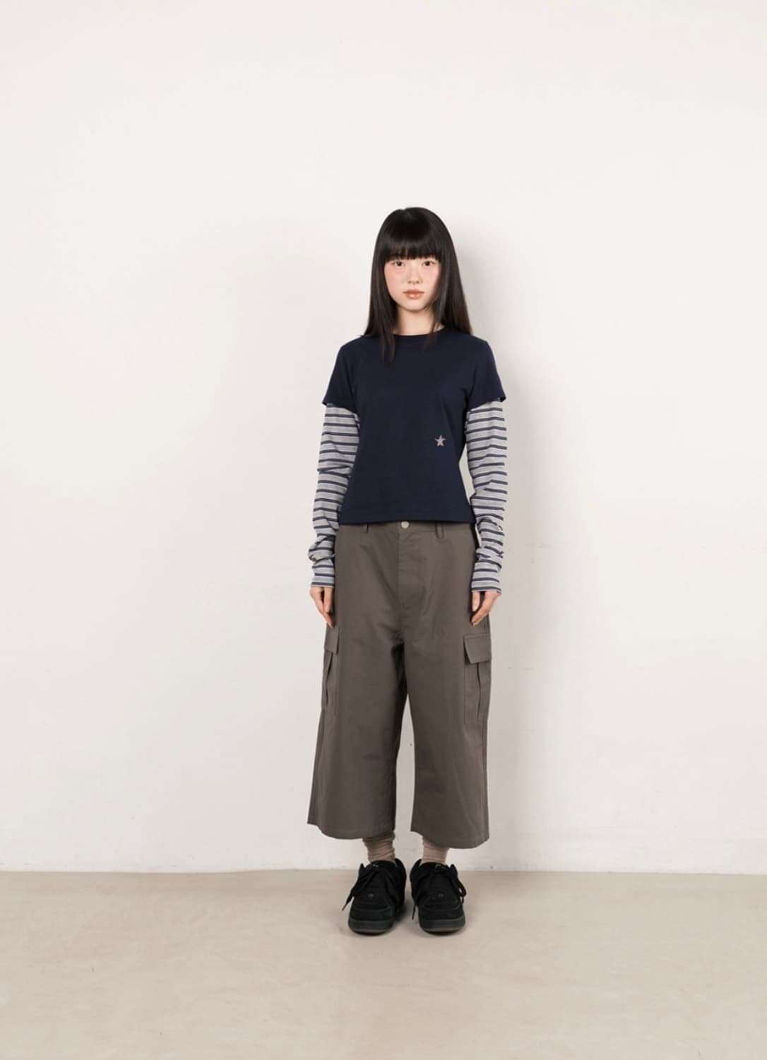 웹하우스 레이어드 롱슬리브 네이비 상품이미지1