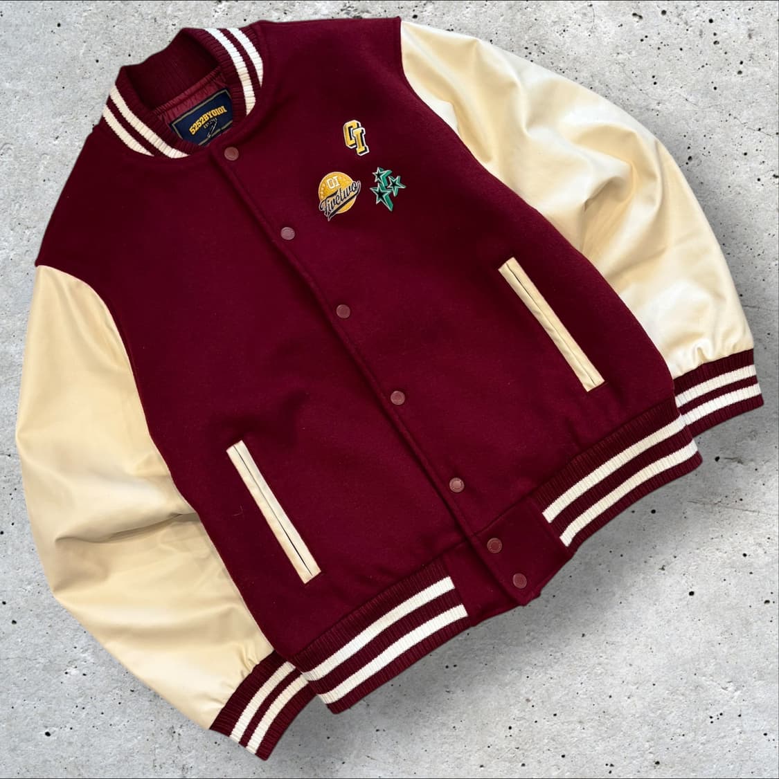 [S] 5252바이오아이오아이 울 바시티 자켓 버건디 C245 상품이미지1