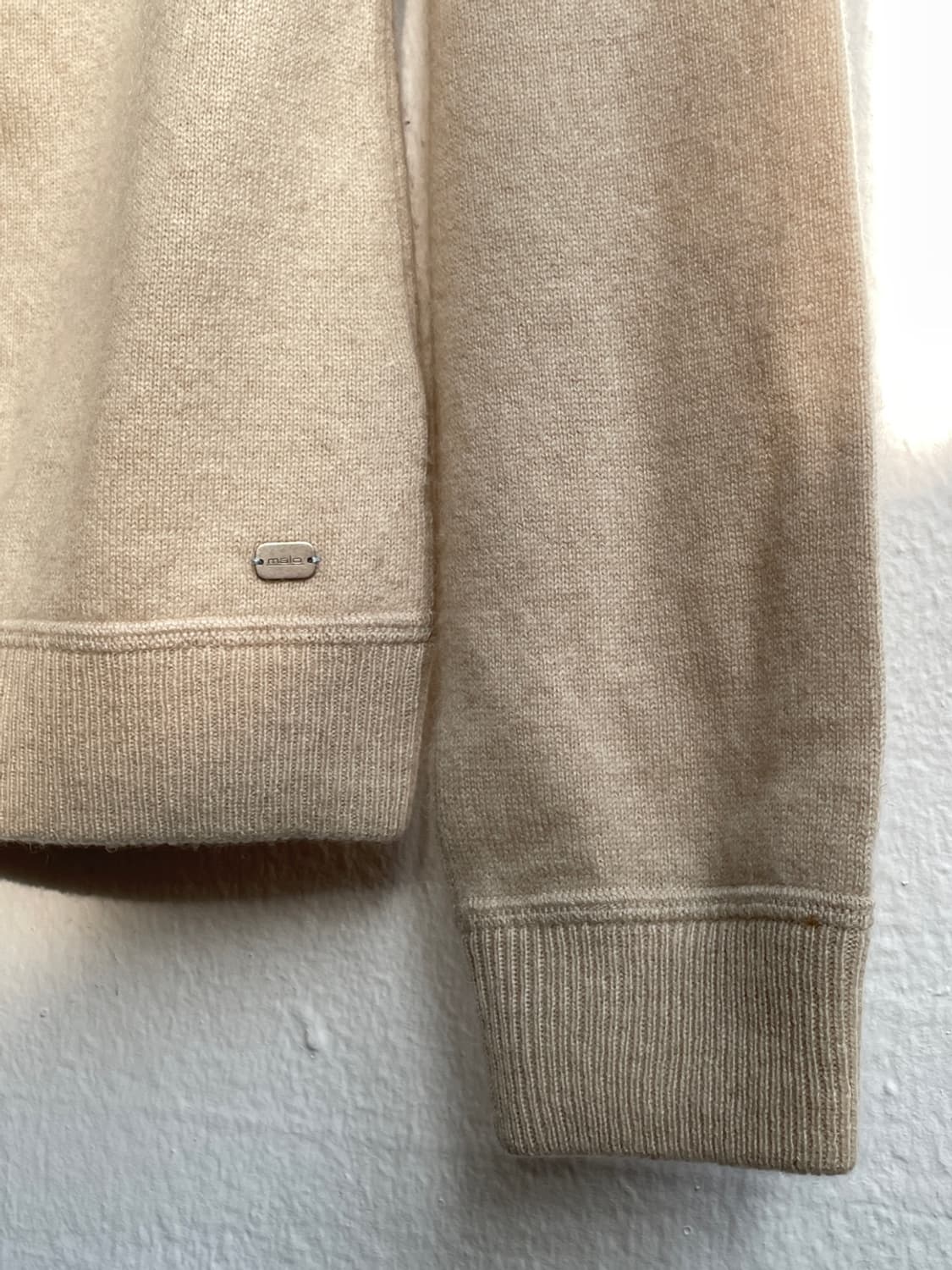 말로 베이지 캐시미어 니트 집업 상품이미지4