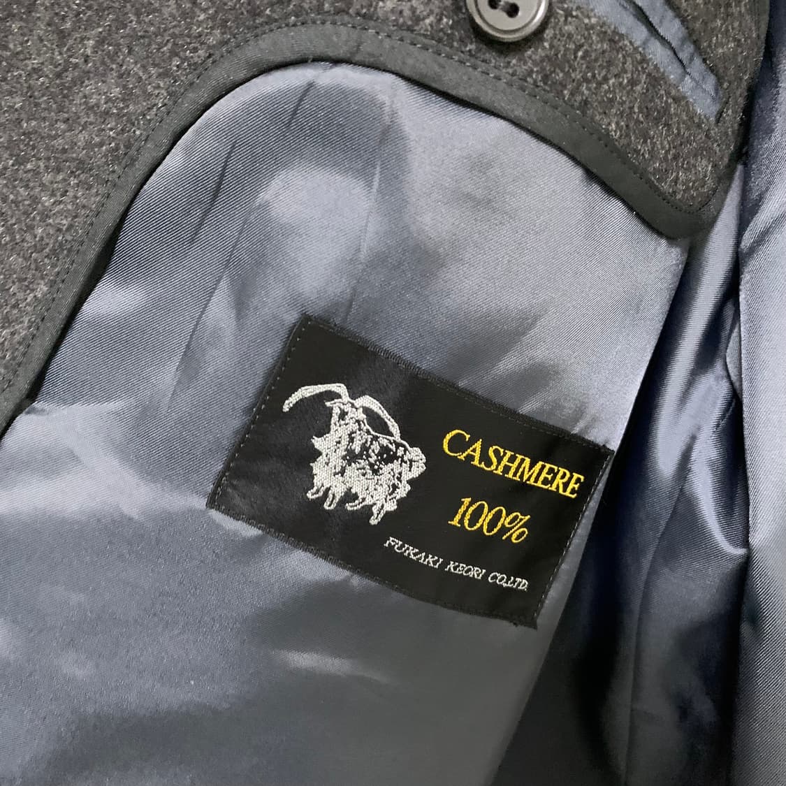 빈티지 캐시미어 100% 킨록 앤더슨 하프코트 차콜 M 상품이미지6