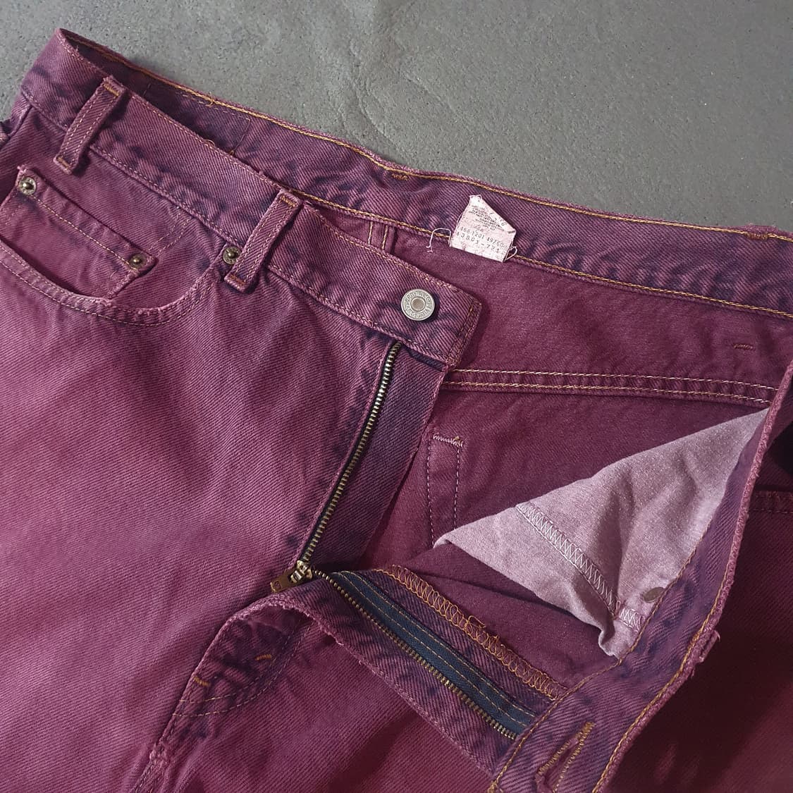 00s 리바이스 버건디 워싱 데님 팬츠 36 릴렉스핏 상품이미지4