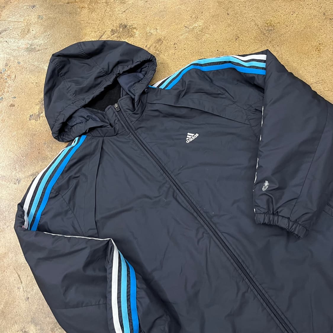 [정품/100] 아디다스 삼선 바람막이 후드 블랙 b18 상품이미지1