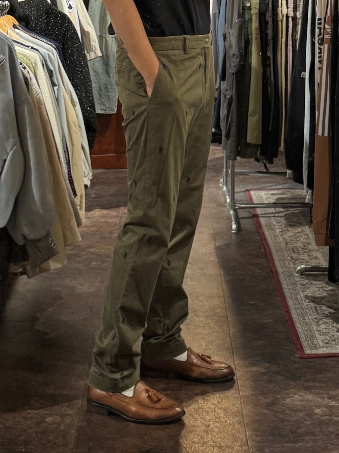 폴로랄프로렌 포니자수 치노팬츠 카키 36 상품이미지2