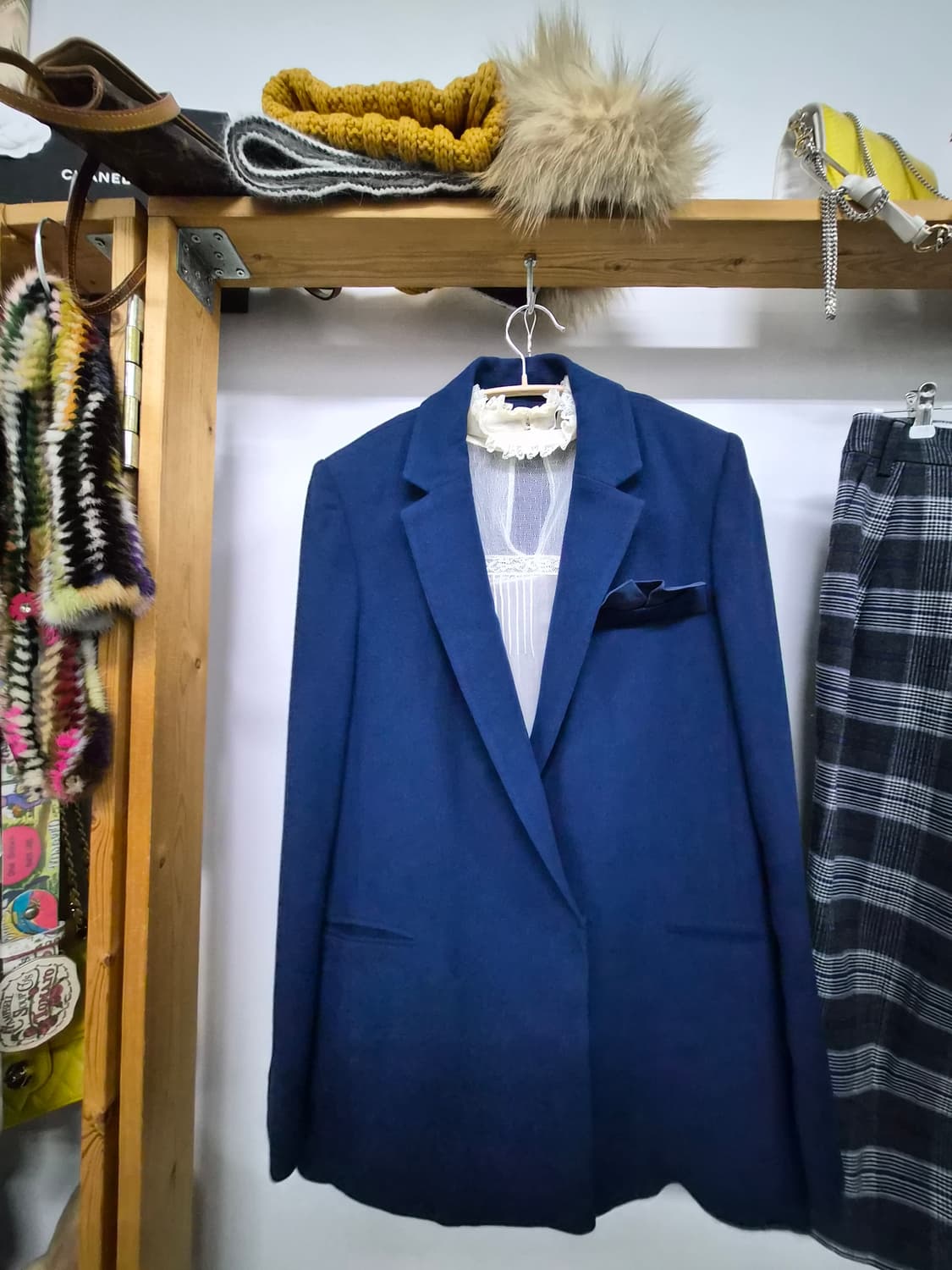 지고트 블루자켓. 쥬시쥬디 랩체크팬츠 상품이미지3