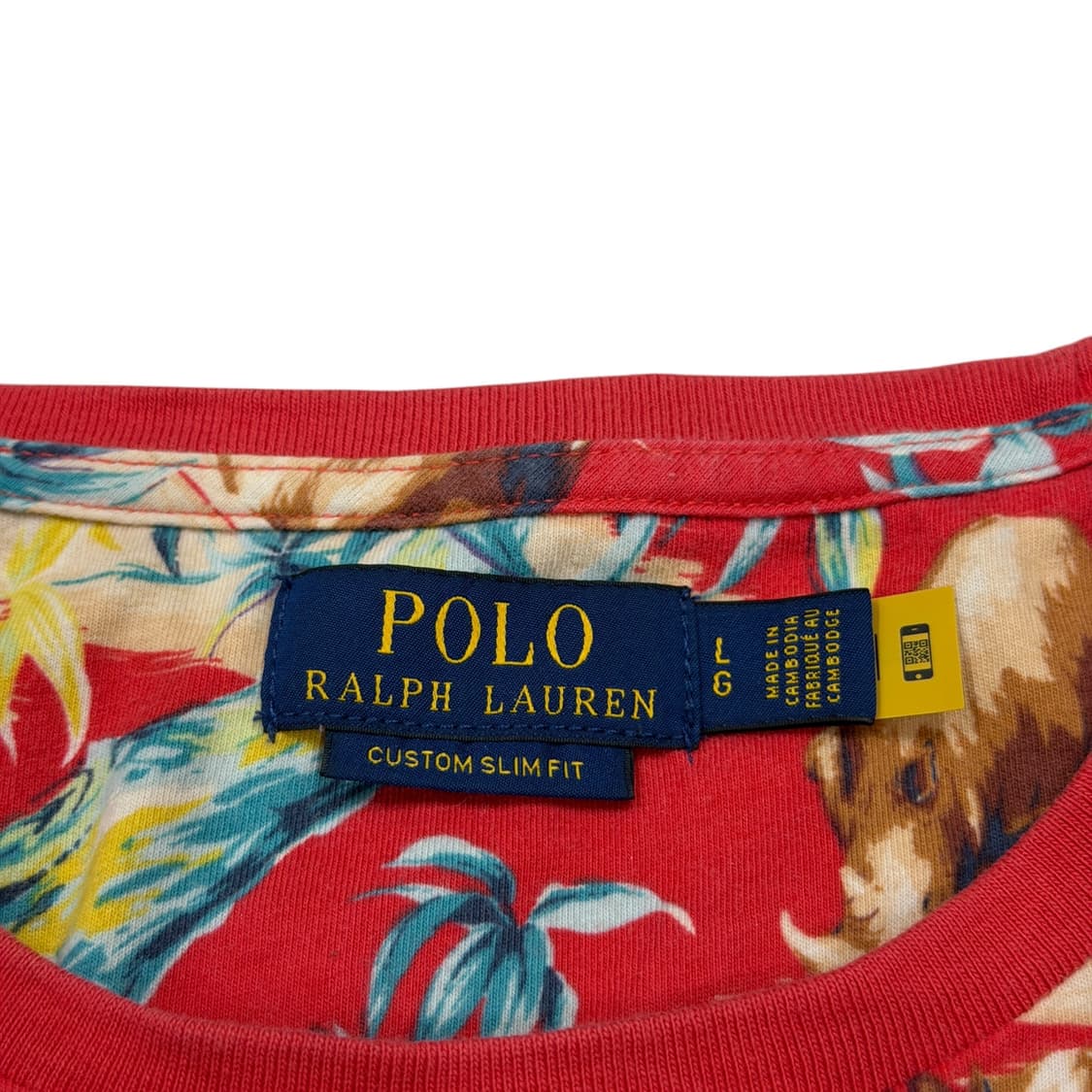 폴로 랄프로렌 QR 패턴 반팔 티셔츠 L 상품이미지5