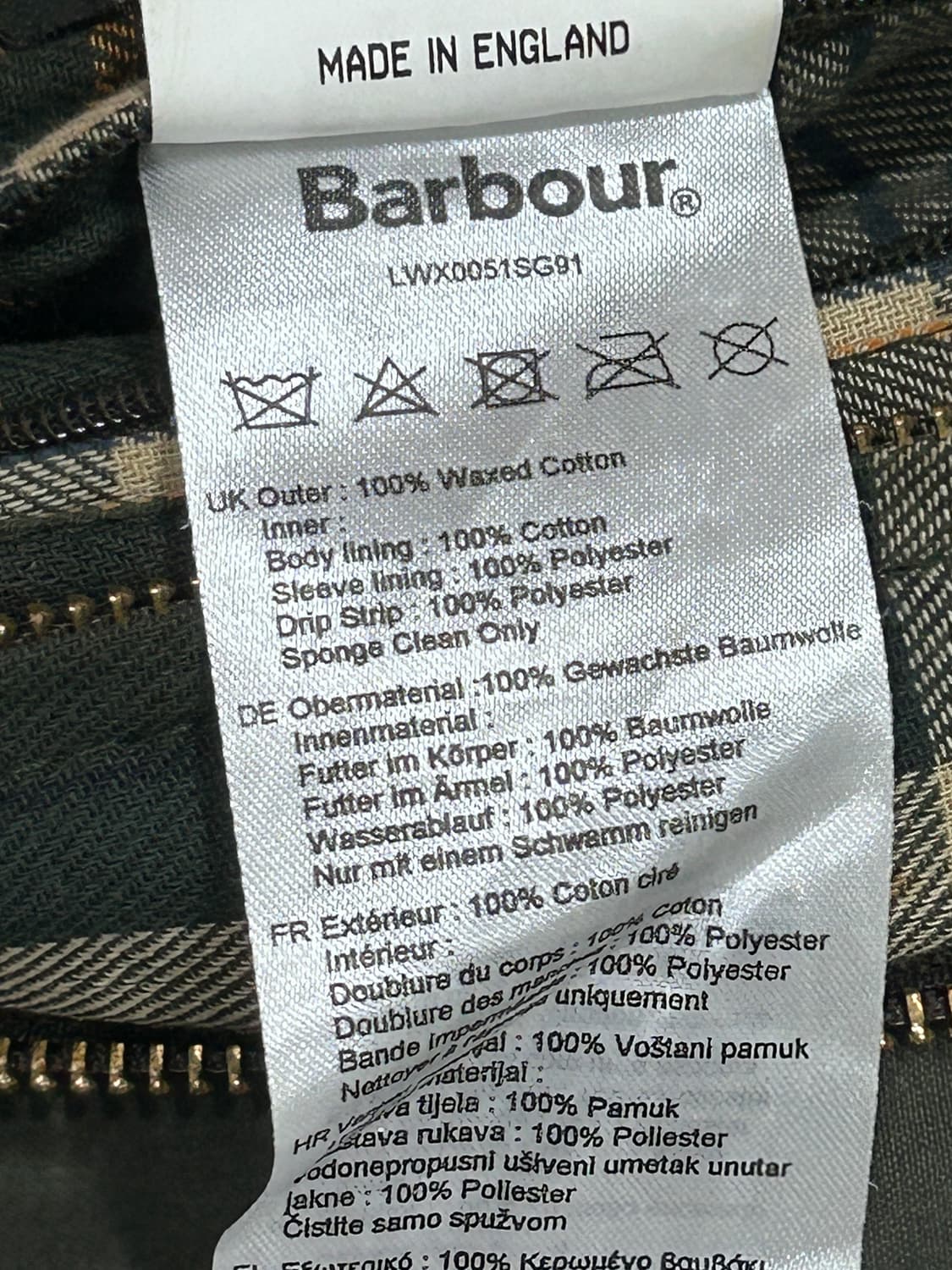 바버 왁스 자켓 다크 올리브 여성 55사이즈 상품이미지9