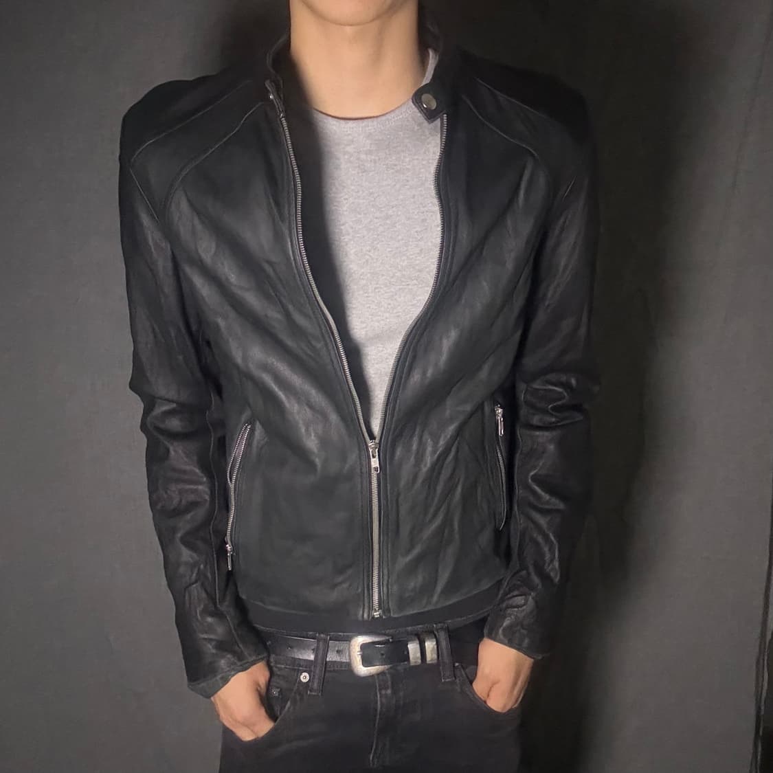 lamb skin leather jacket 상품이미지2