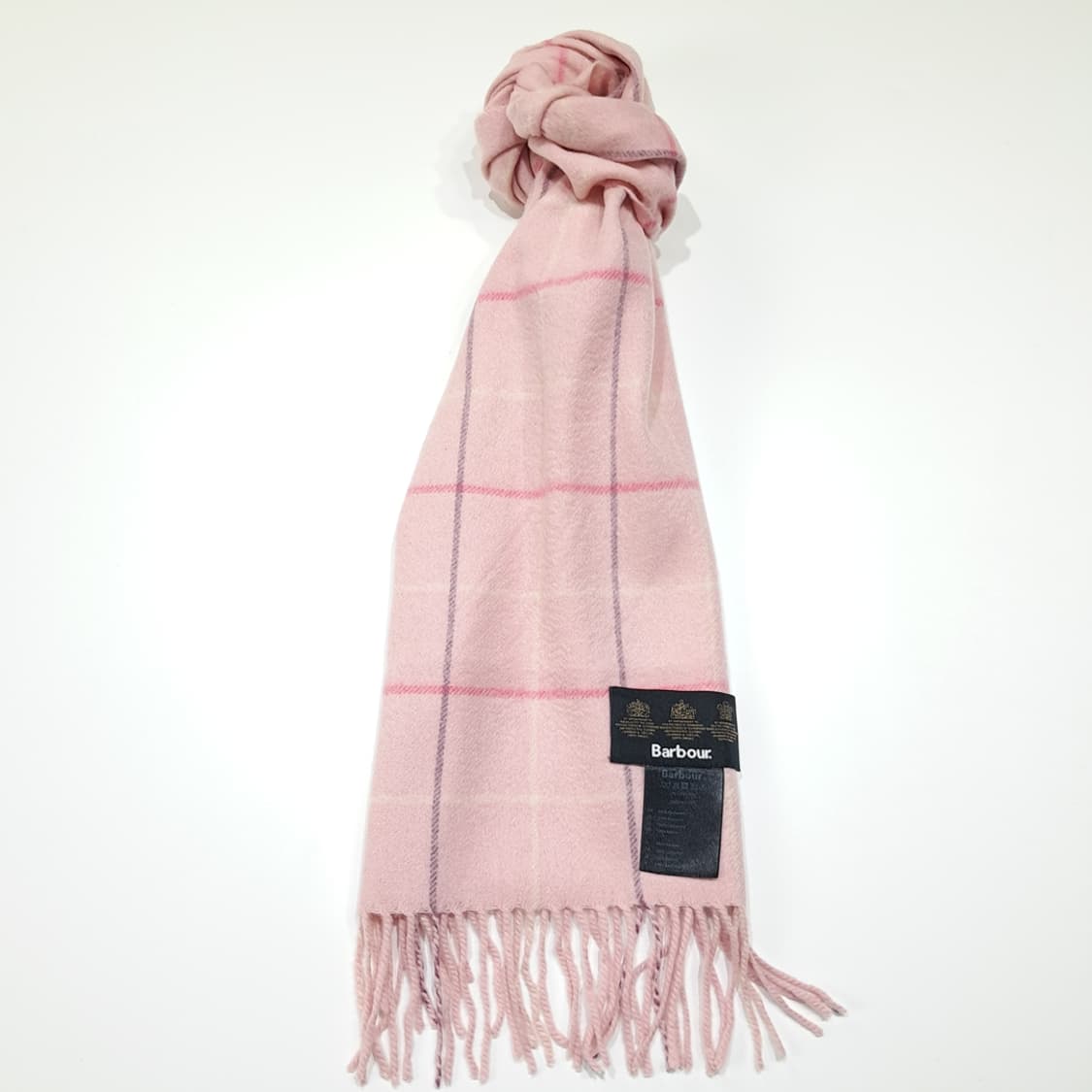 MX646 바버 00s 캐시미어 윈도우페인 핑크 머플러 목도리 상품이미지3