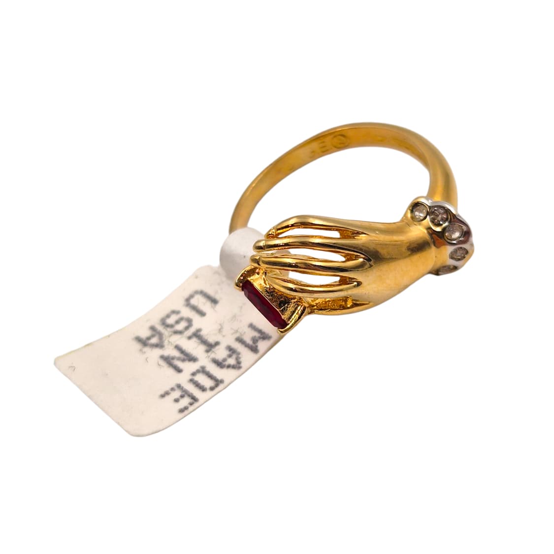 70s 미국 엔틱 핸드 루비 큐빅 골드 반지 상품이미지2