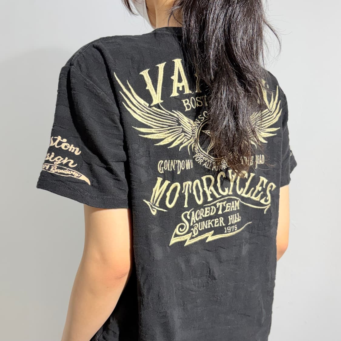 Vanson Leathers 밴슨 자수 물결 반팔 티셔츠 상품이미지3