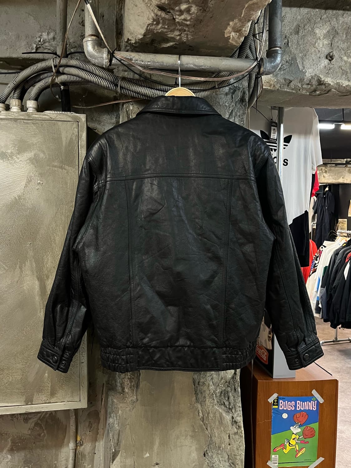 빈티지 소가죽 레더 자켓 블랙 M #csz2035 상품이미지2