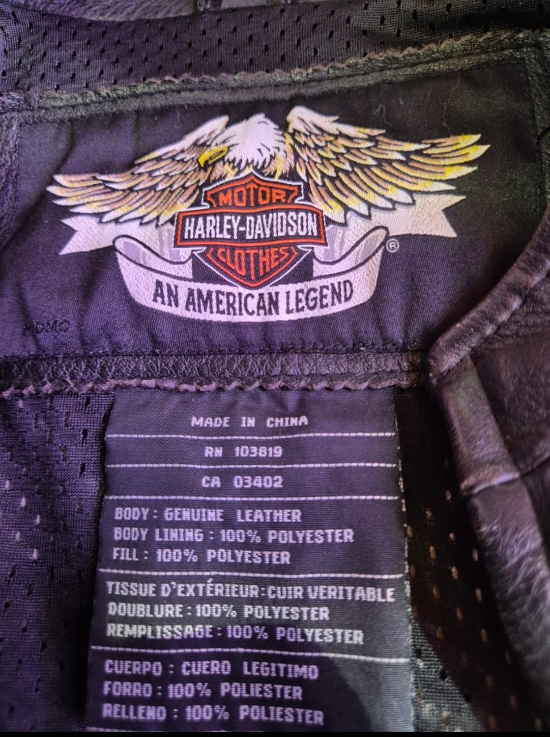 Harley davidson 리얼레더 자켓 상품이미지4
