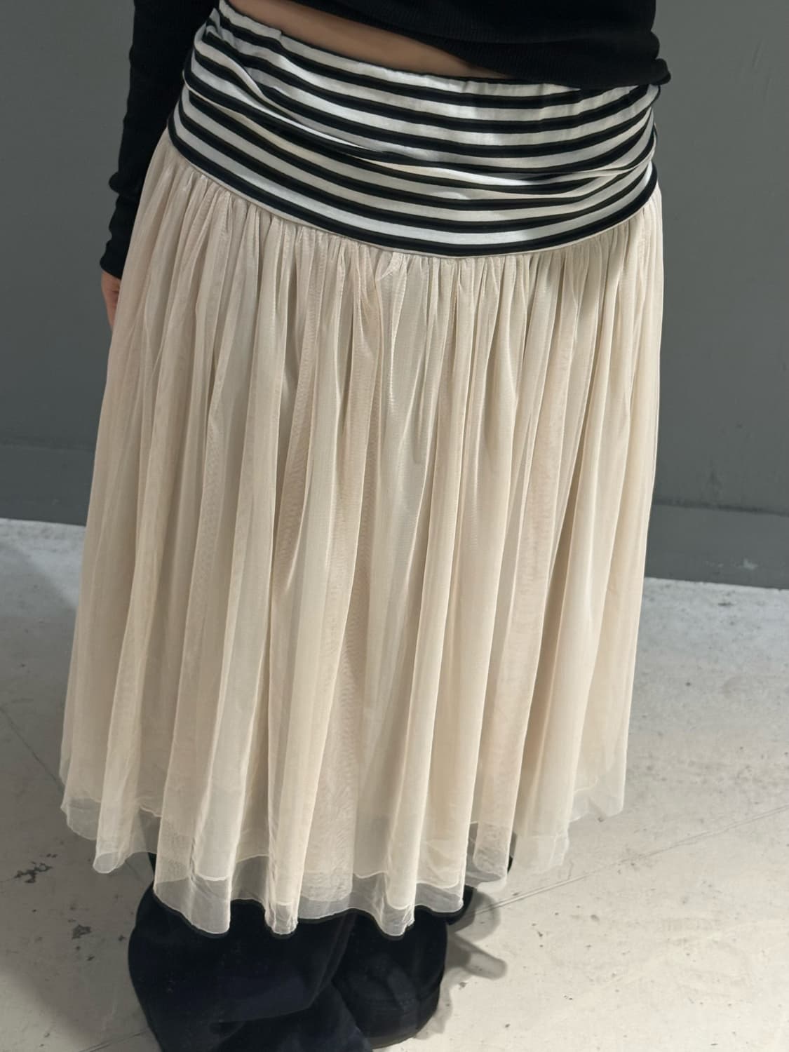 stripe pattern point sha skirt 상품이미지2
